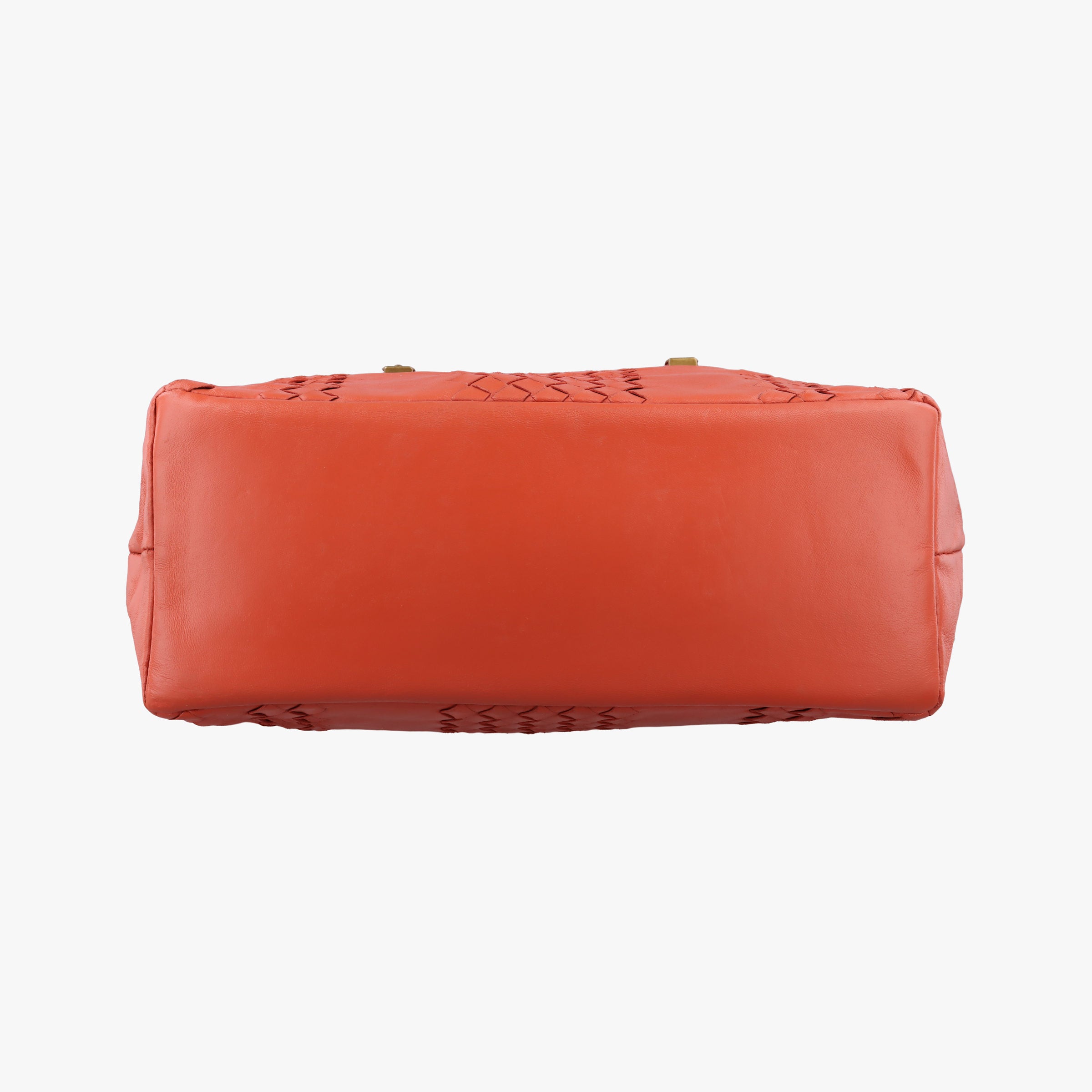 Secondhand Bottega Veneta Intrecciato Orange lambskin  handbag | stylenewstar