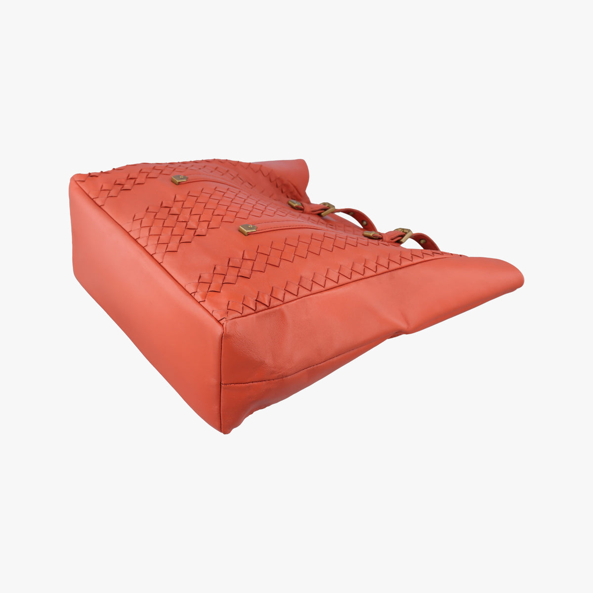 Vintage Bottega Veneta Intrecciato Orange lambskin  handbag | stylenewstar