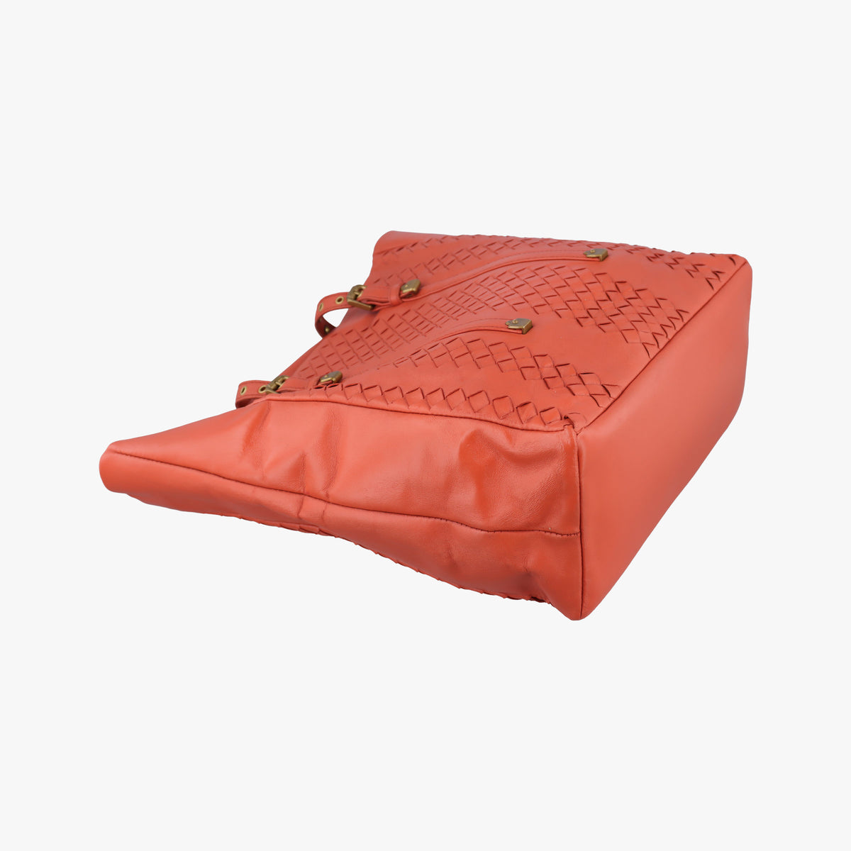 Secondhand Bottega Veneta Intrecciato Orange lambskin  handbag | stylenewstar