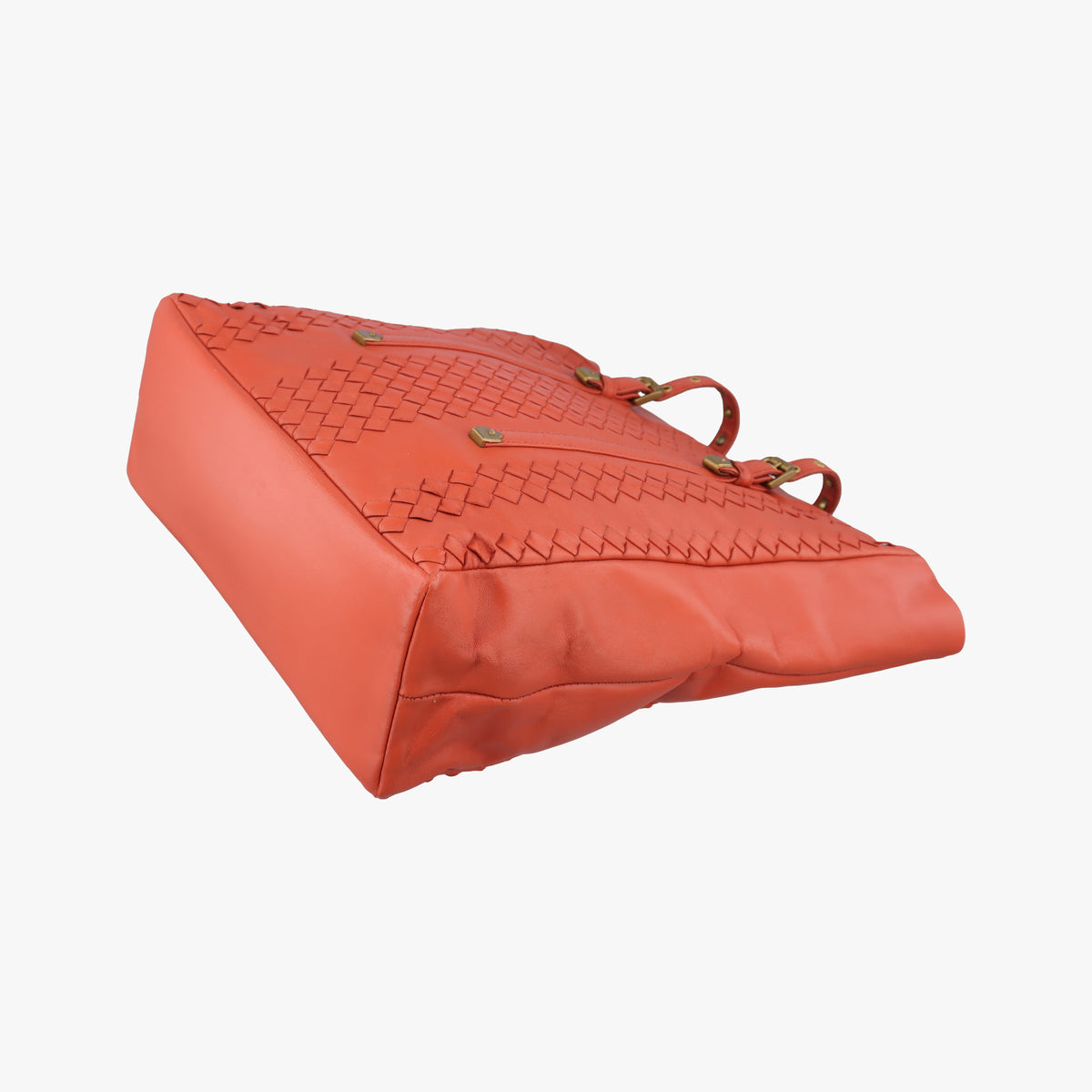 Secondhand Bottega Veneta Intrecciato Orange lambskin  handbag | stylenewstar