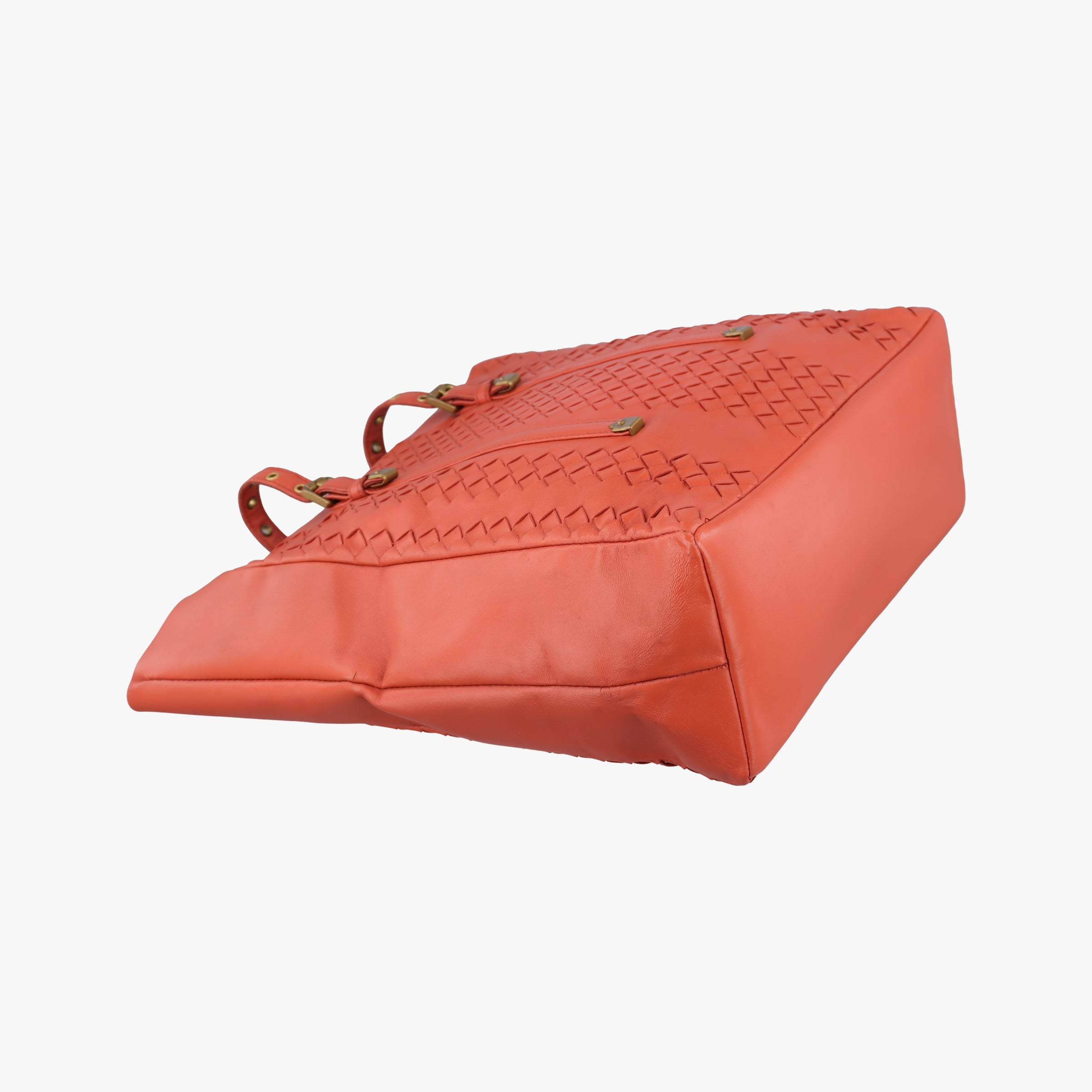 Secondhand Bottega Veneta Intrecciato Orange lambskin  handbag | stylenewstar