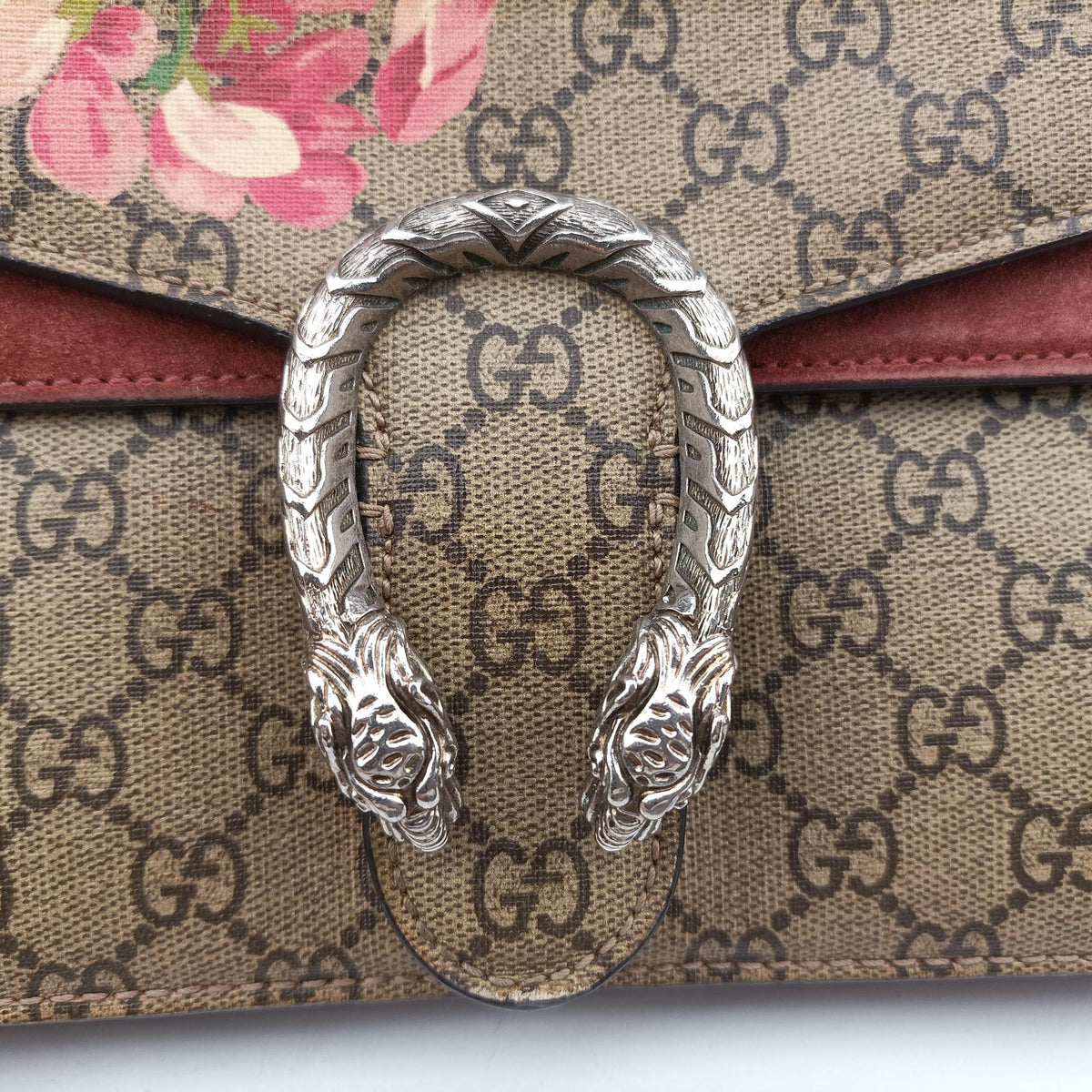 Pre-owned Gucci Dionysus beige×multicolor PVC coated canvas×suede 400249 shoulderbag | stylenewstar