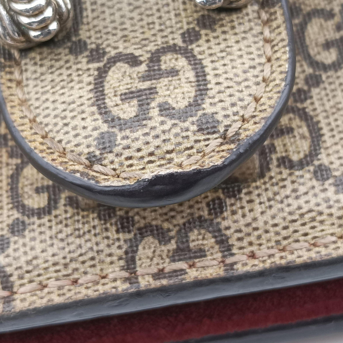 Pre-owned Gucci Dionysus beige×multicolor PVC coated canvas×suede 400249 shoulderbag | stylenewstar