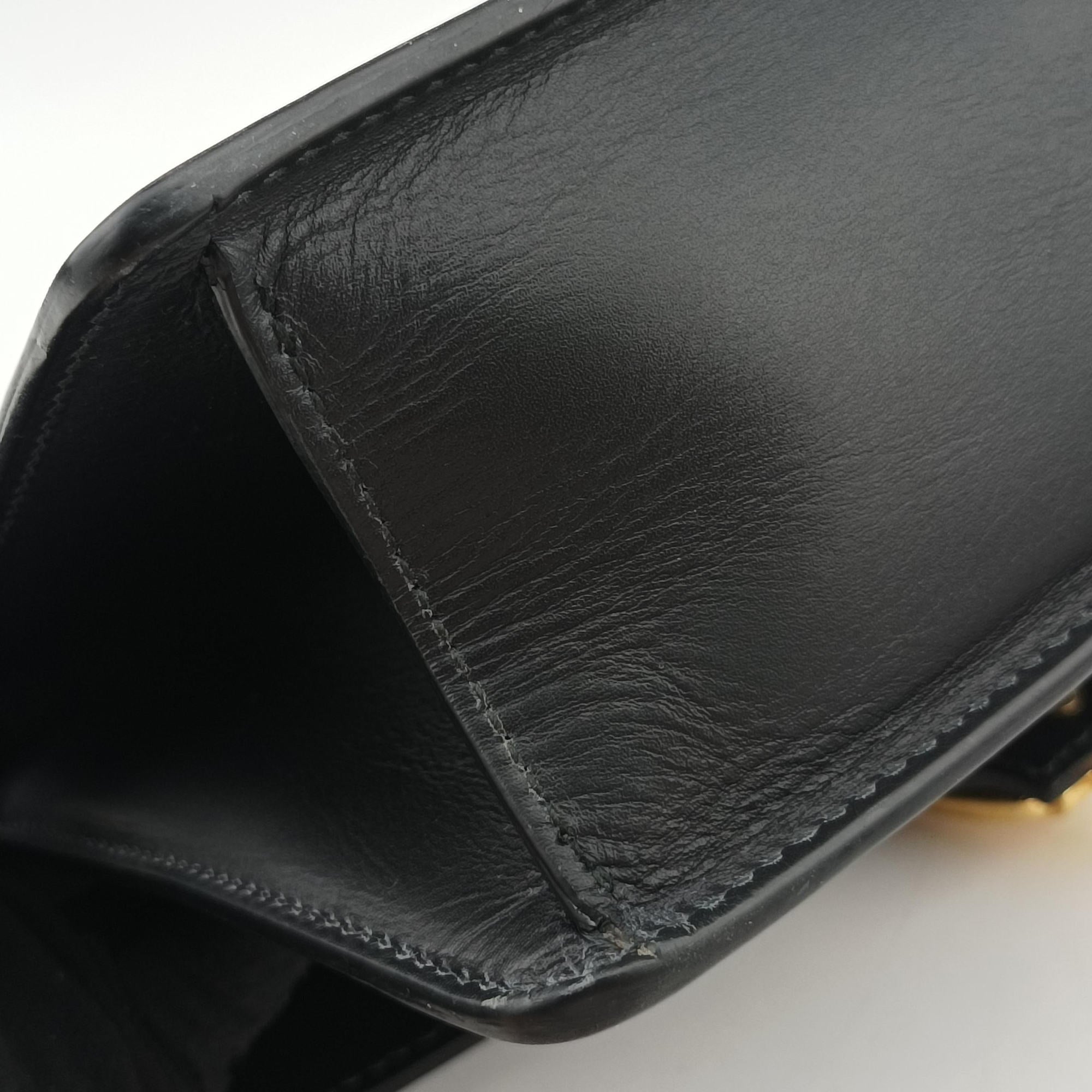 Pre-owned Gucci Sylvie Black×Green×Red Leather 421882 shoulderbag | stylenewstar