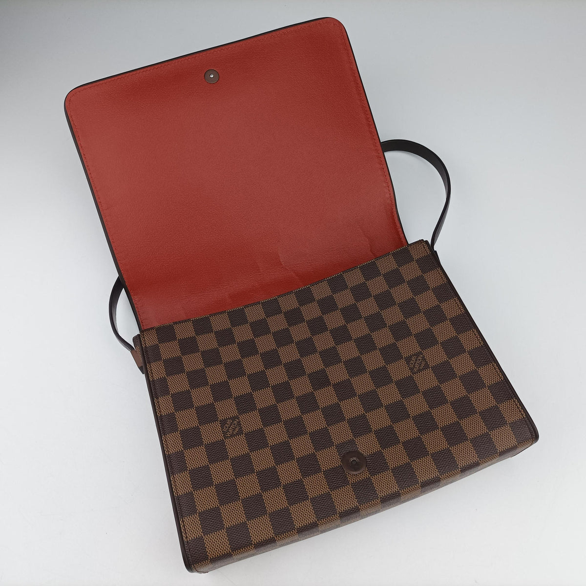 Pre-owned Louis Vuitton Tribeca Long EBENE Damier Canvas N51161 shoulderbag | stylenewstar
