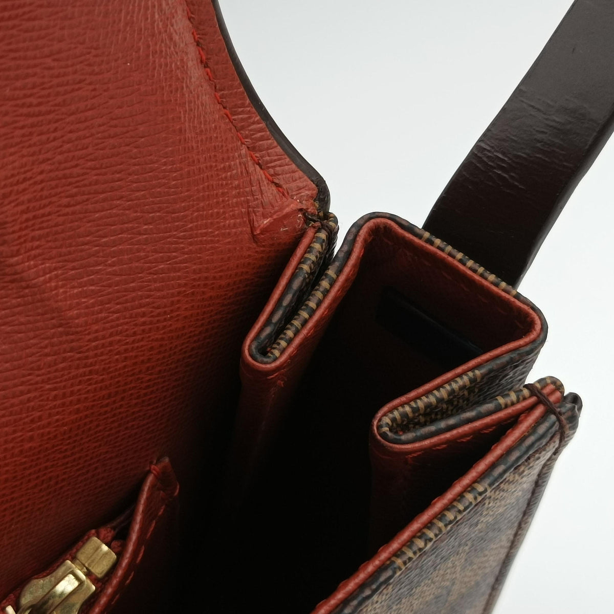 Pre-owned Louis Vuitton Tribeca Long EBENE Damier Canvas N51161 shoulderbag | stylenewstar