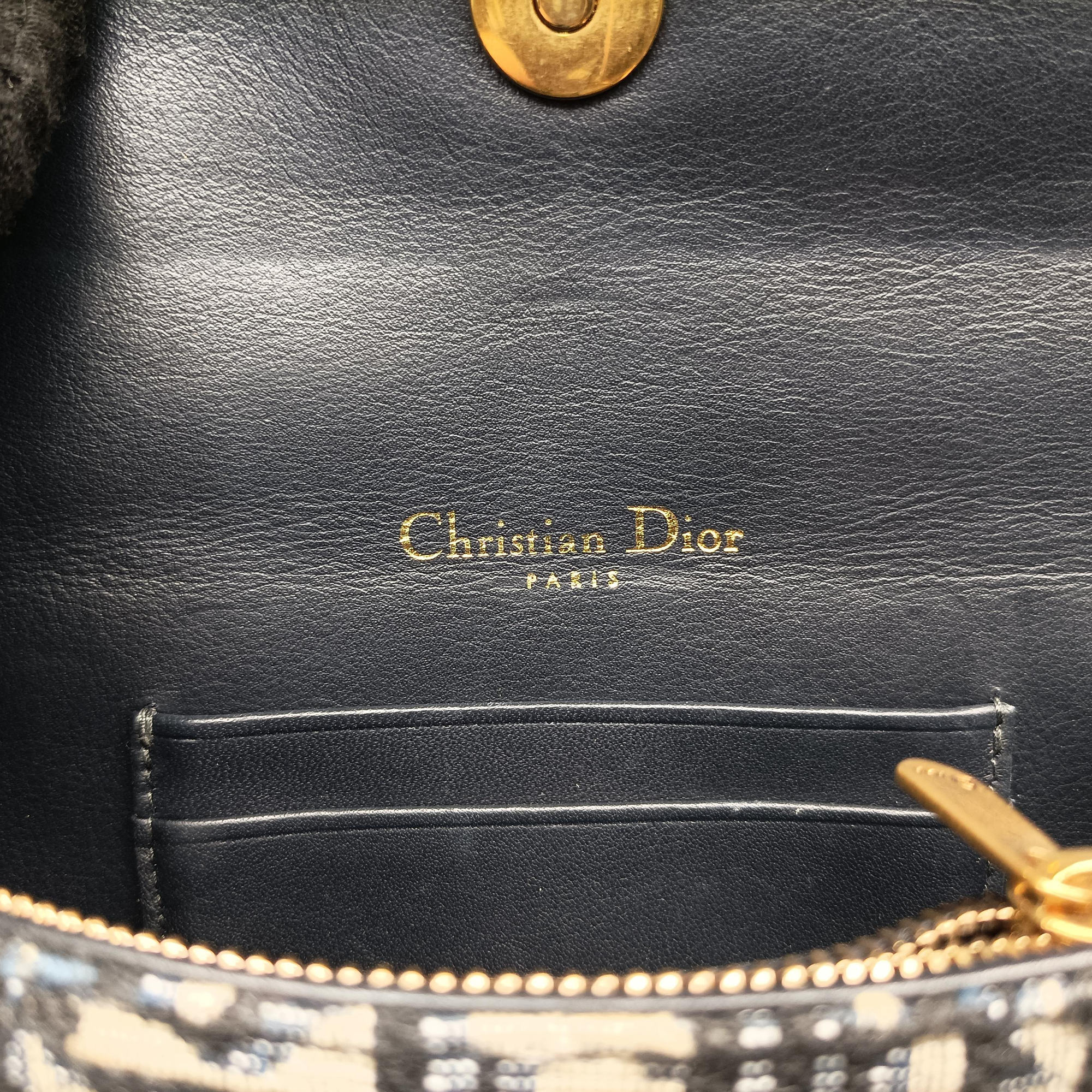 Vintage Christian Dior Saddle Navy jacquard×Leather  bum bag/waist bag | stylenewstar