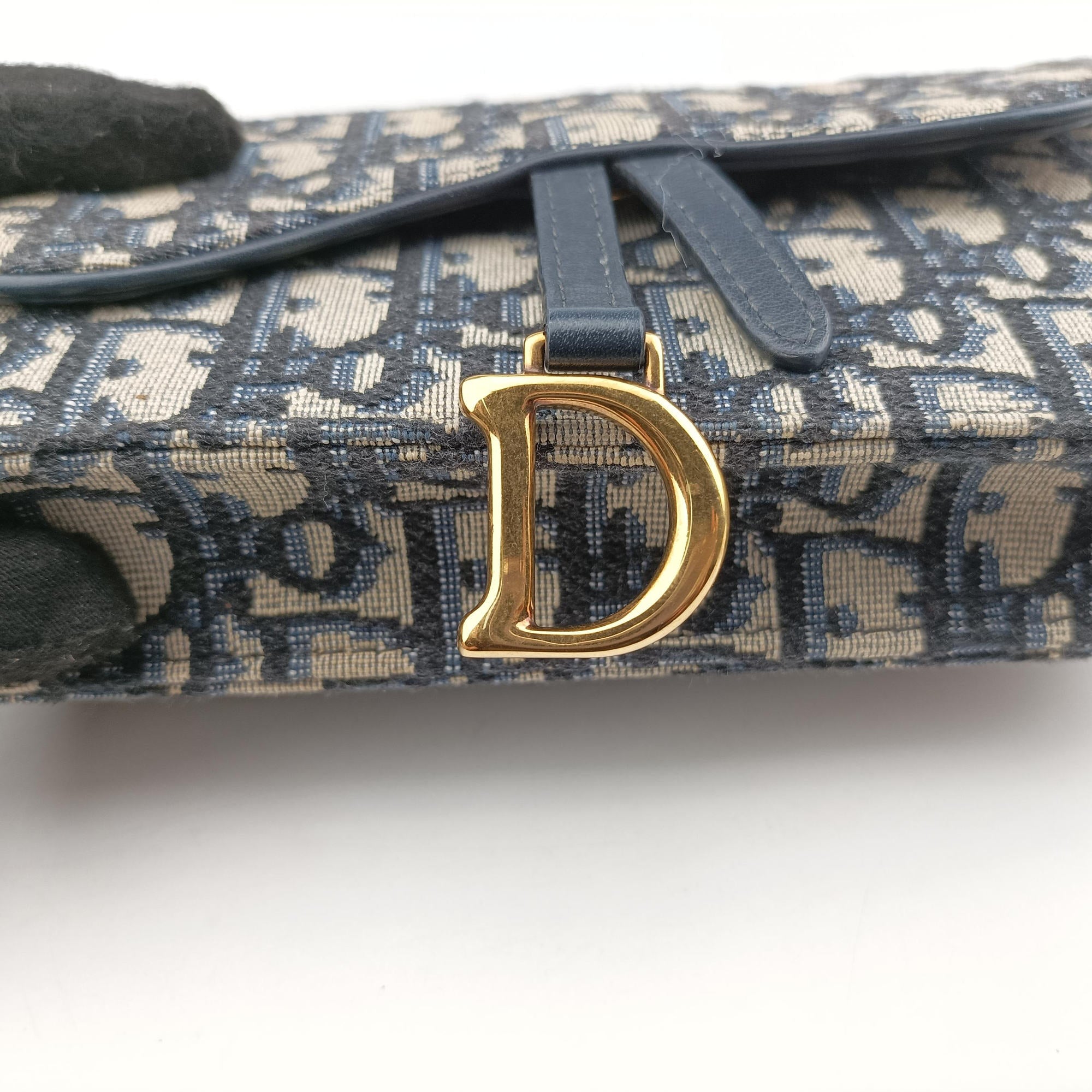 Vintage Christian Dior Saddle Navy jacquard×Leather  bum bag/waist bag | stylenewstar