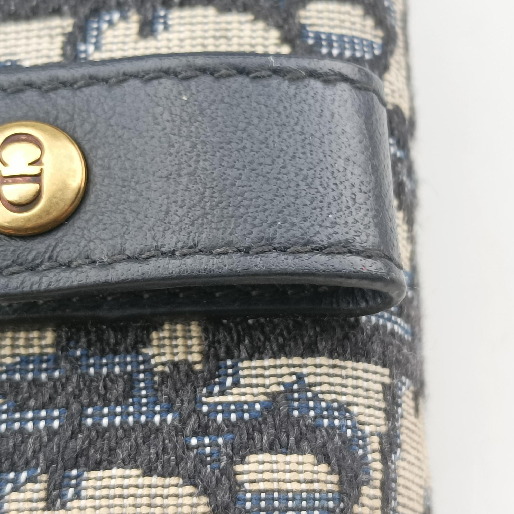 Vintage Christian Dior Saddle Navy jacquard×Leather  bum bag/waist bag | stylenewstar