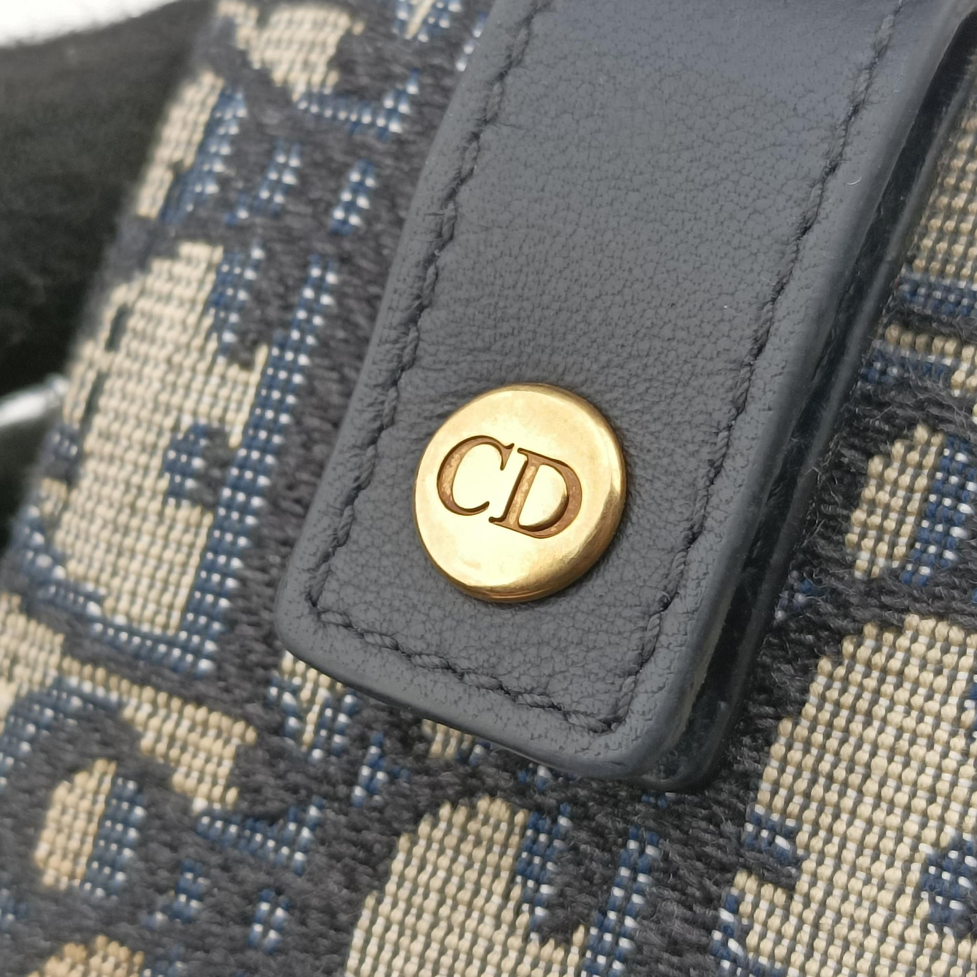 Vintage Christian Dior Saddle Navy jacquard×Leather  bum bag/waist bag | stylenewstar