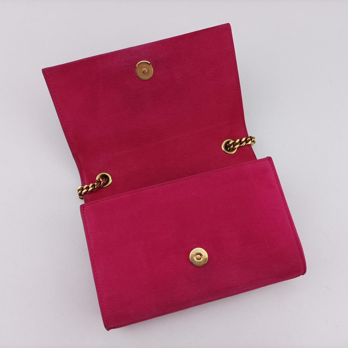 Pre-owned Yves Saint Laurent KATE Rose Suede 354120 shoulderbag | stylenewstar