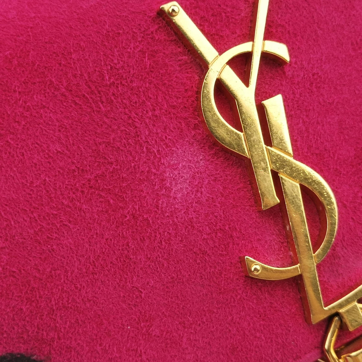Pre-owned Yves Saint Laurent KATE Rose Suede 354120 shoulderbag | stylenewstar