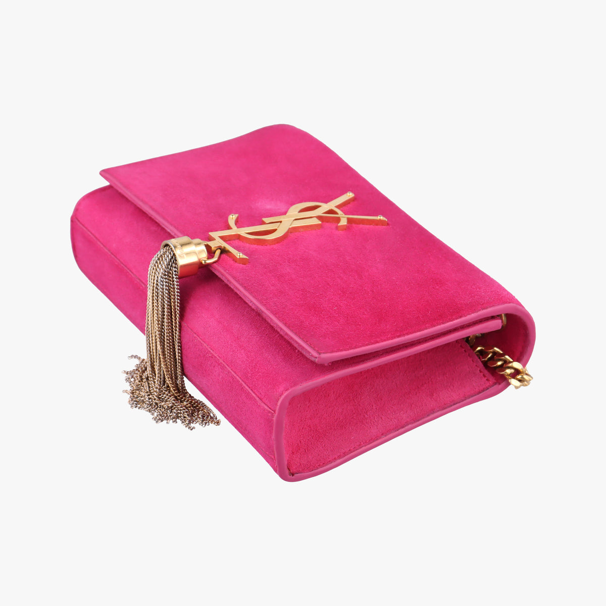 Pre-owned Yves Saint Laurent KATE Rose Suede 354120 shoulderbag | stylenewstar