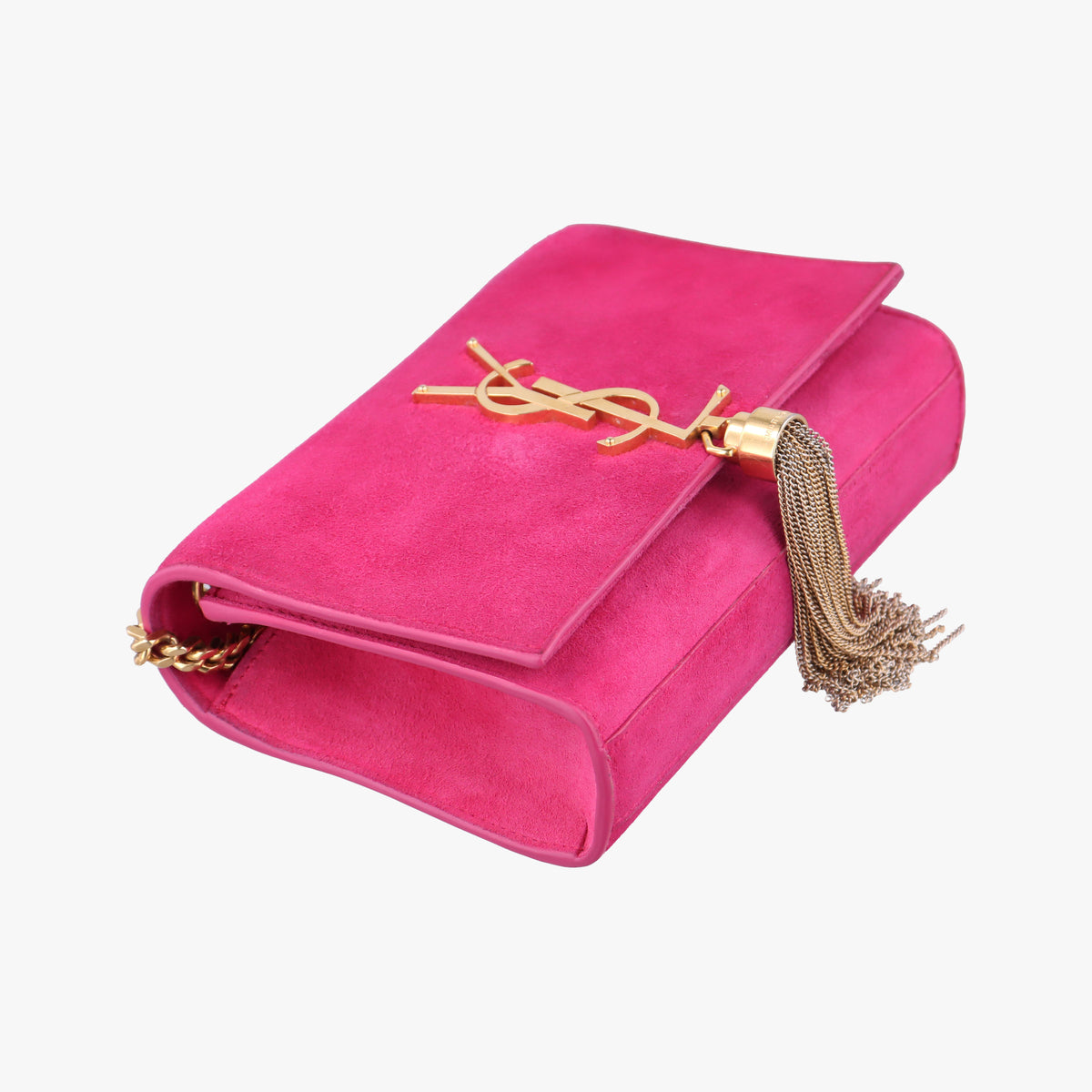 Pre-owned Yves Saint Laurent KATE Rose Suede 354120 shoulderbag | stylenewstar