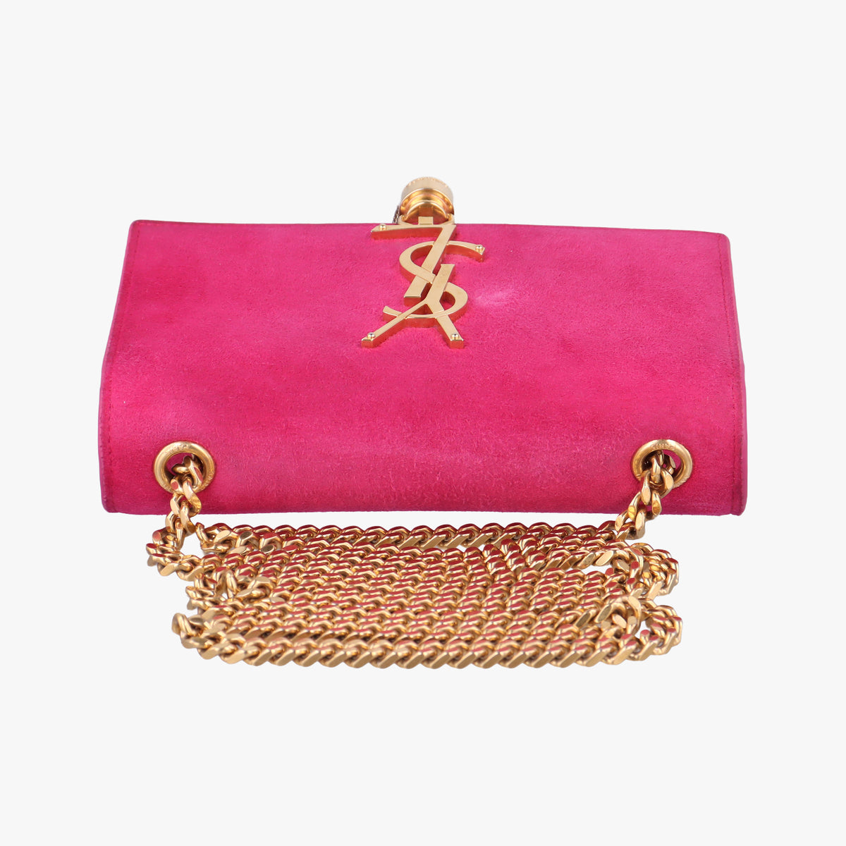 Pre-owned Yves Saint Laurent KATE Rose Suede 354120 shoulderbag | stylenewstar