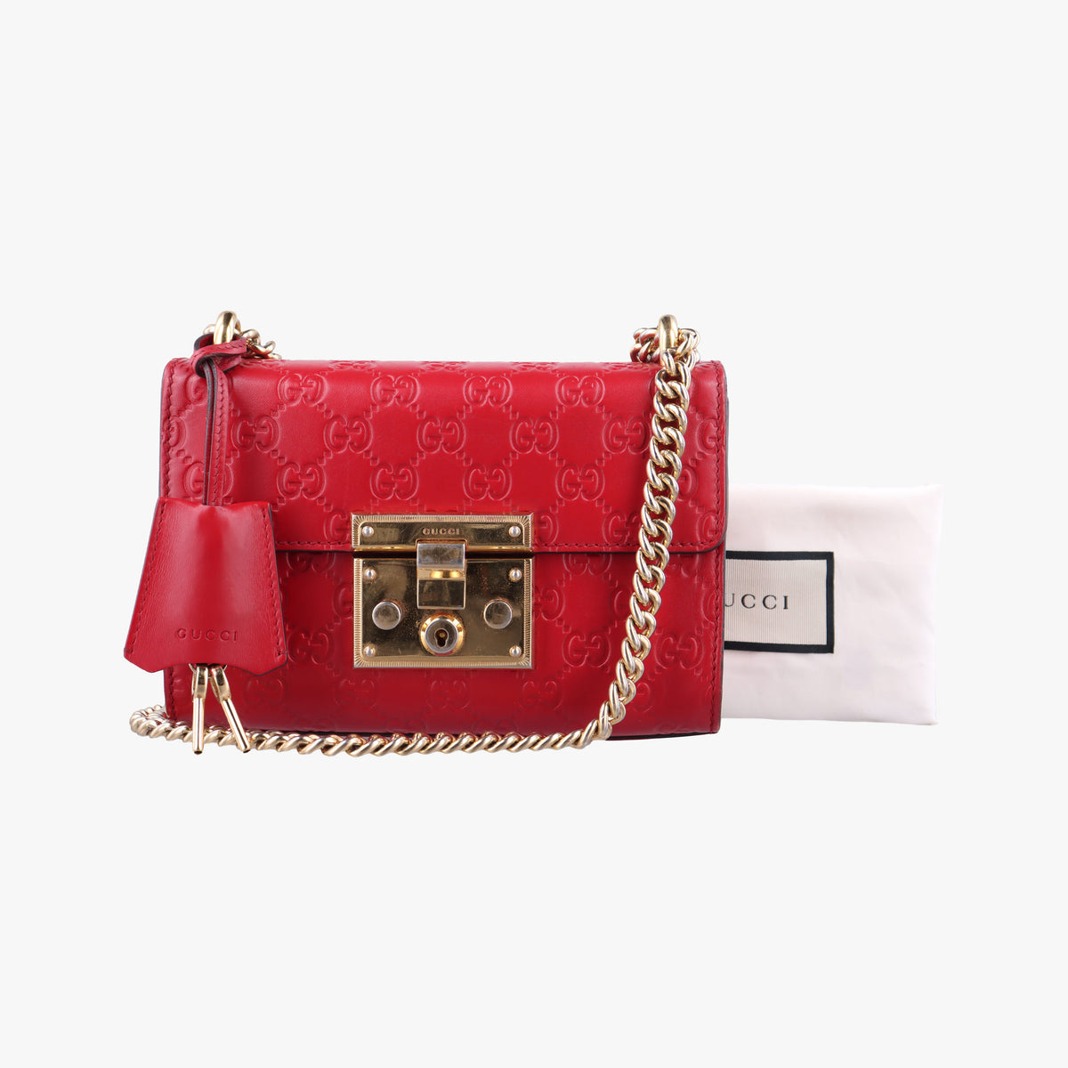 Pre-owned Gucci Padlock Red Leather 409487 shoulderbag | stylenewstar