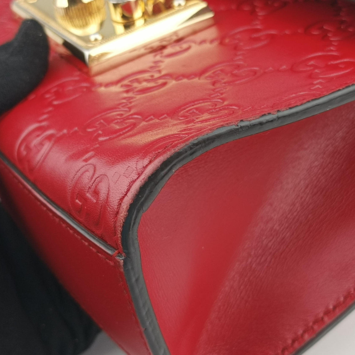 Pre-owned Gucci Padlock Red Leather 409487 shoulderbag | stylenewstar