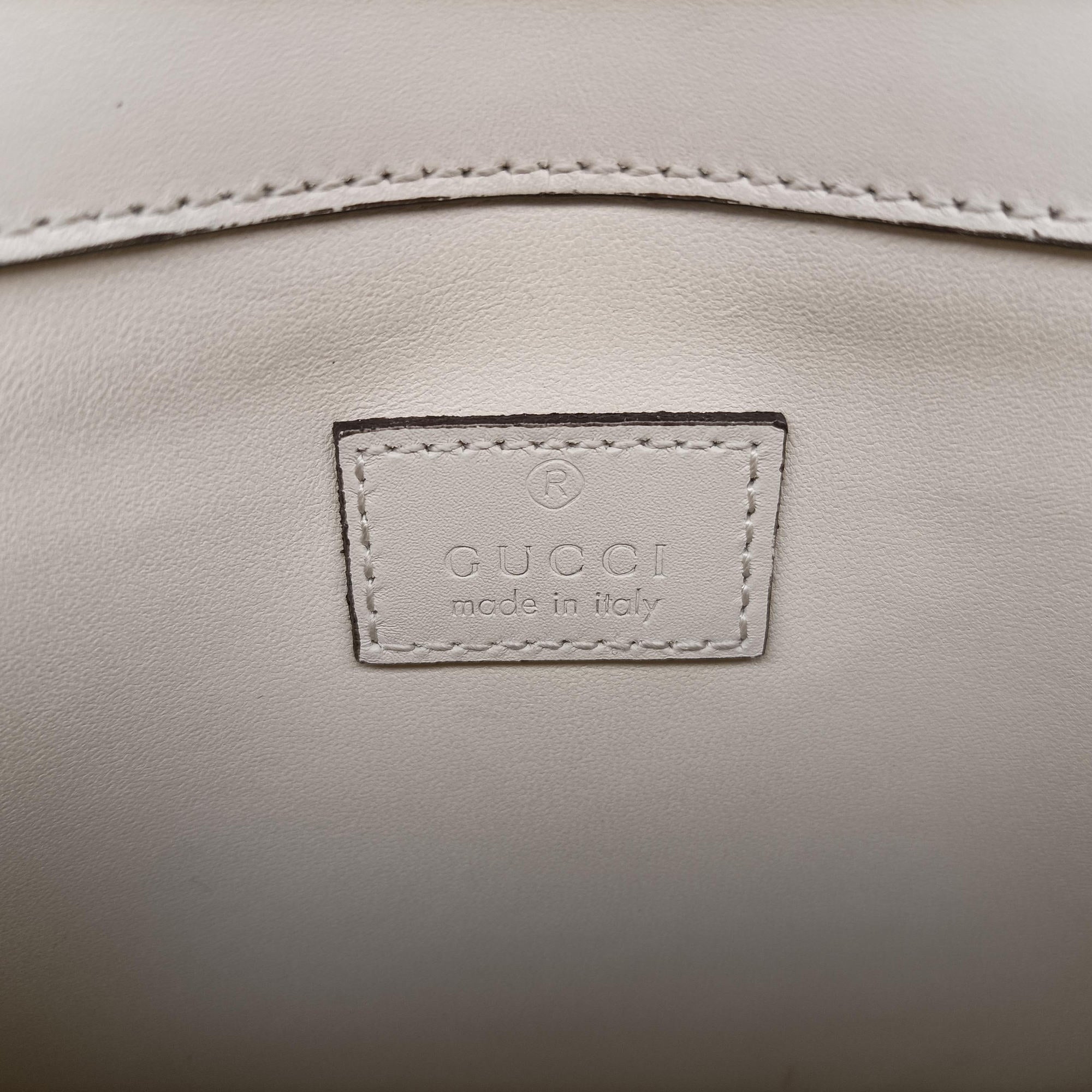 Pre-owned Gucci Mini Deco White Leather 741457 520981 shoulderbag | stylenewstar