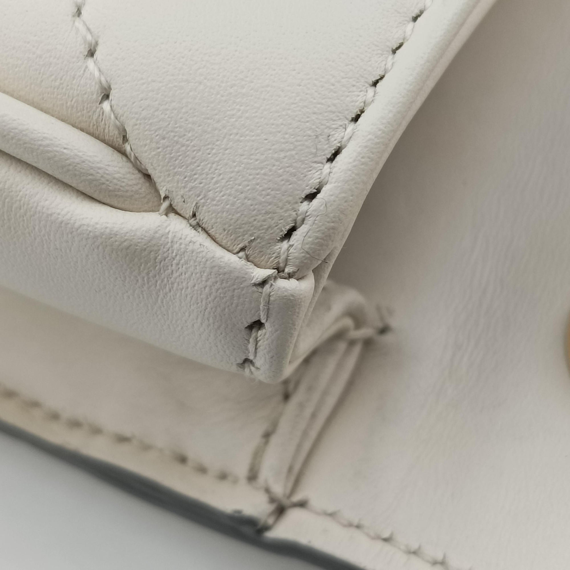 Pre-owned Gucci Mini Deco White Leather 741457 520981 shoulderbag | stylenewstar