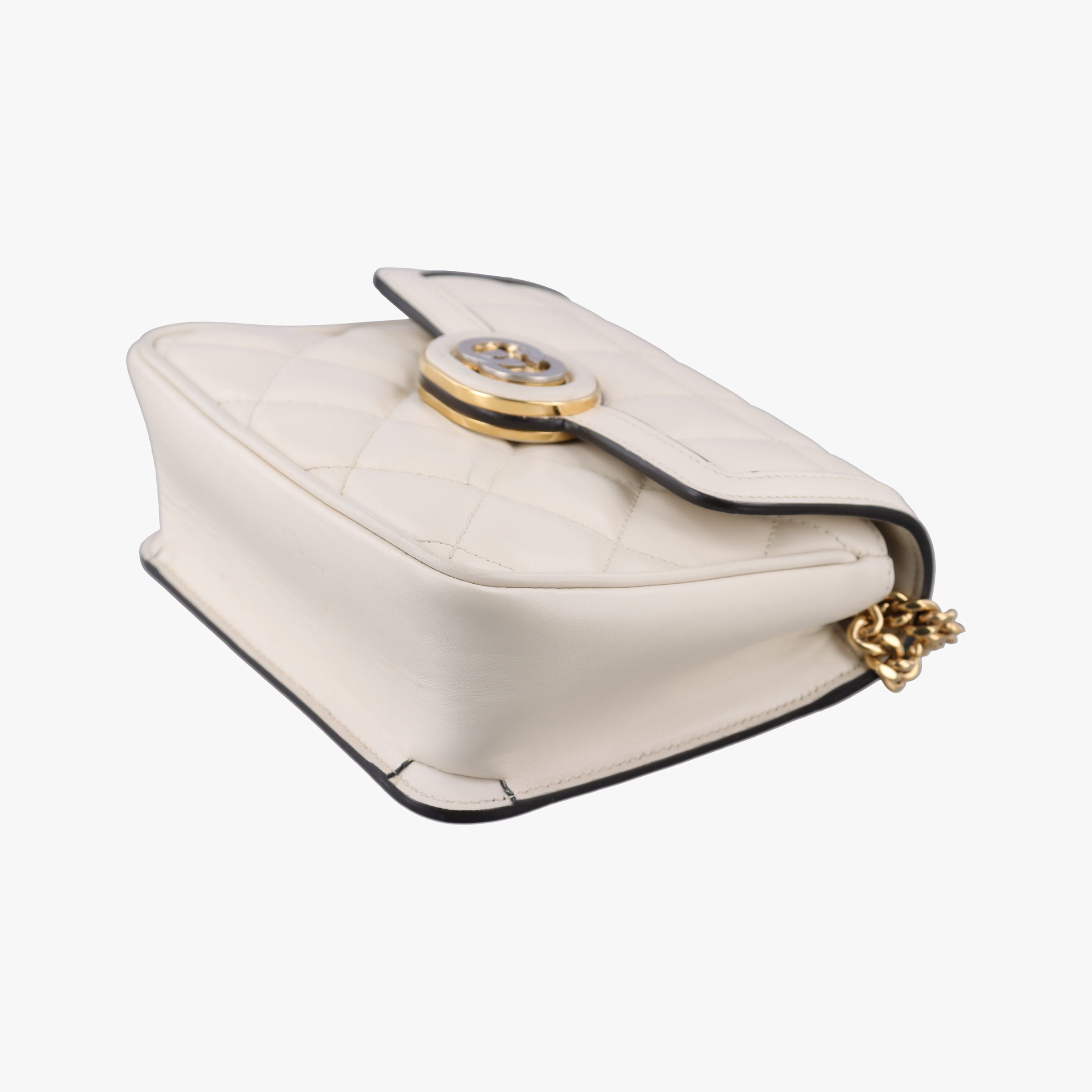 Pre-owned Gucci Mini Deco White Leather 741457 520981 shoulderbag | stylenewstar