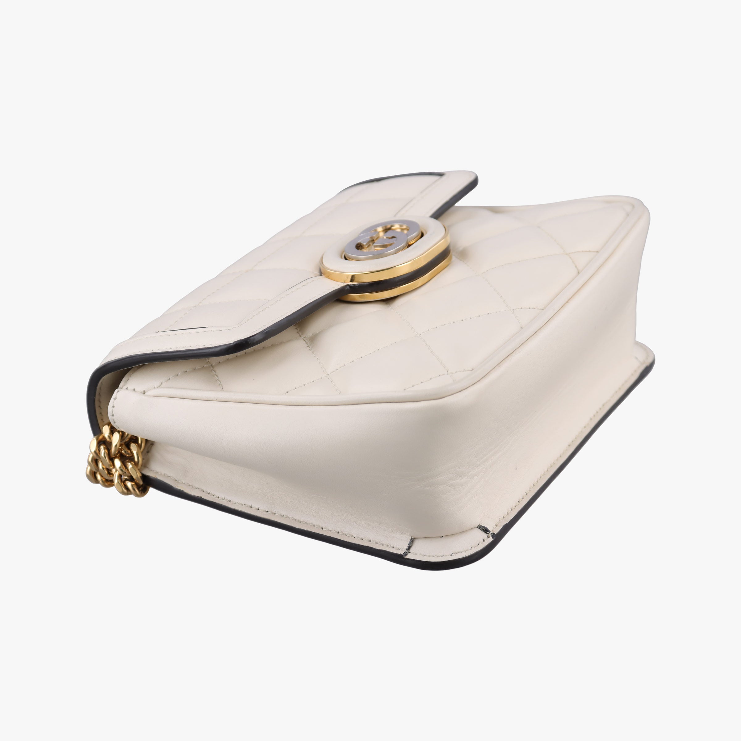 Pre-owned Gucci Mini Deco White Leather 741457 520981 shoulderbag | stylenewstar