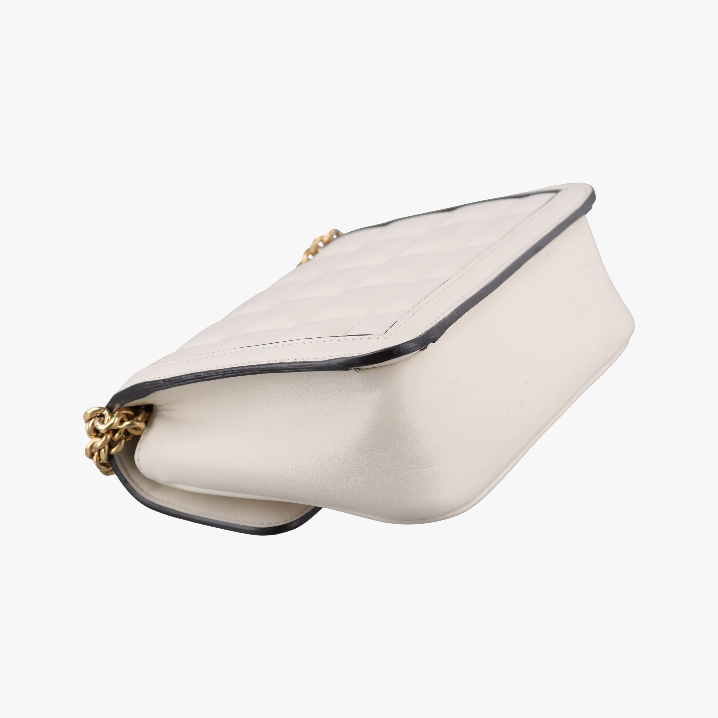 Pre-owned Gucci Mini Deco White Leather 741457 520981 shoulderbag | stylenewstar