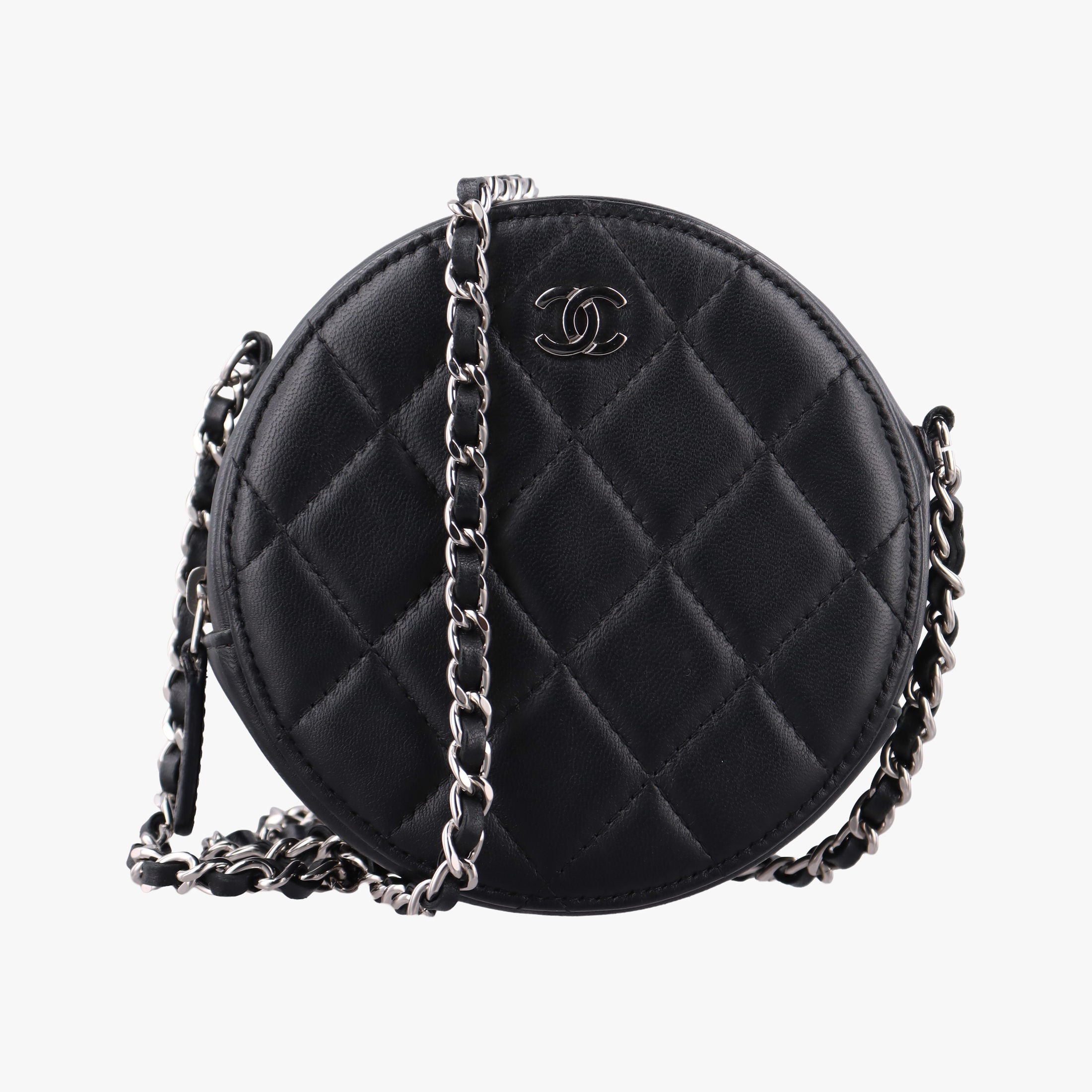 Secondhand Chanel Matelasse Round Black lambskin AP0245 shoulderbag | stylenewstar