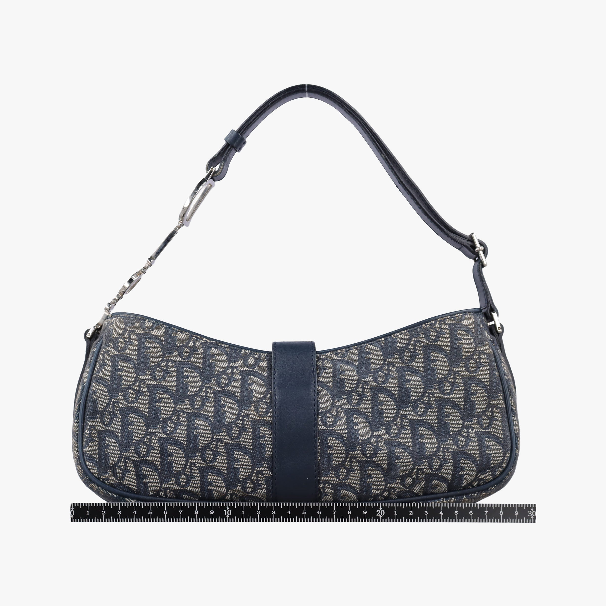 Pre-owned Christian Dior Trotter Navy Jacquard  shoulderbag | stylenewstar