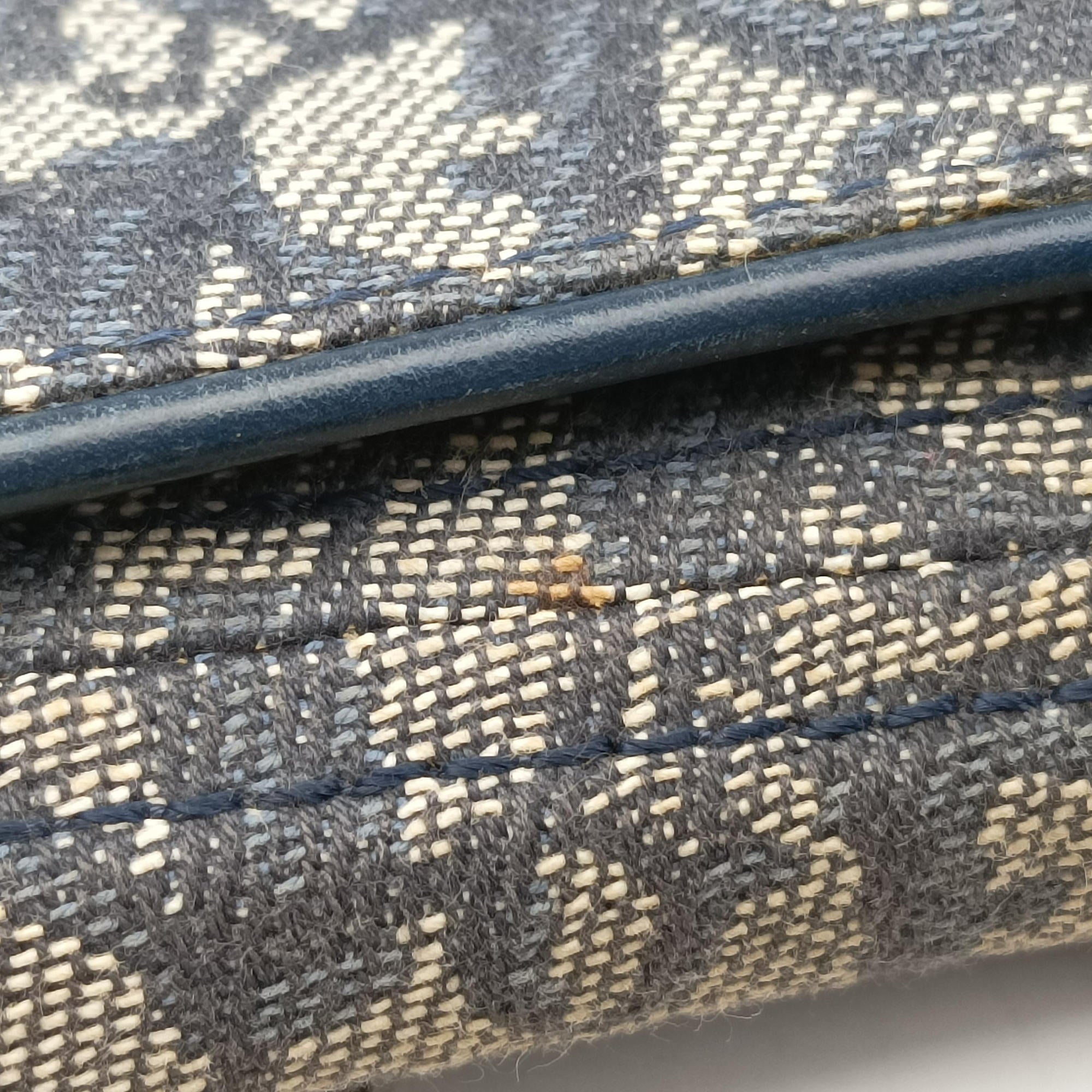 Pre-owned Christian Dior Trotter Navy Jacquard  shoulderbag | stylenewstar