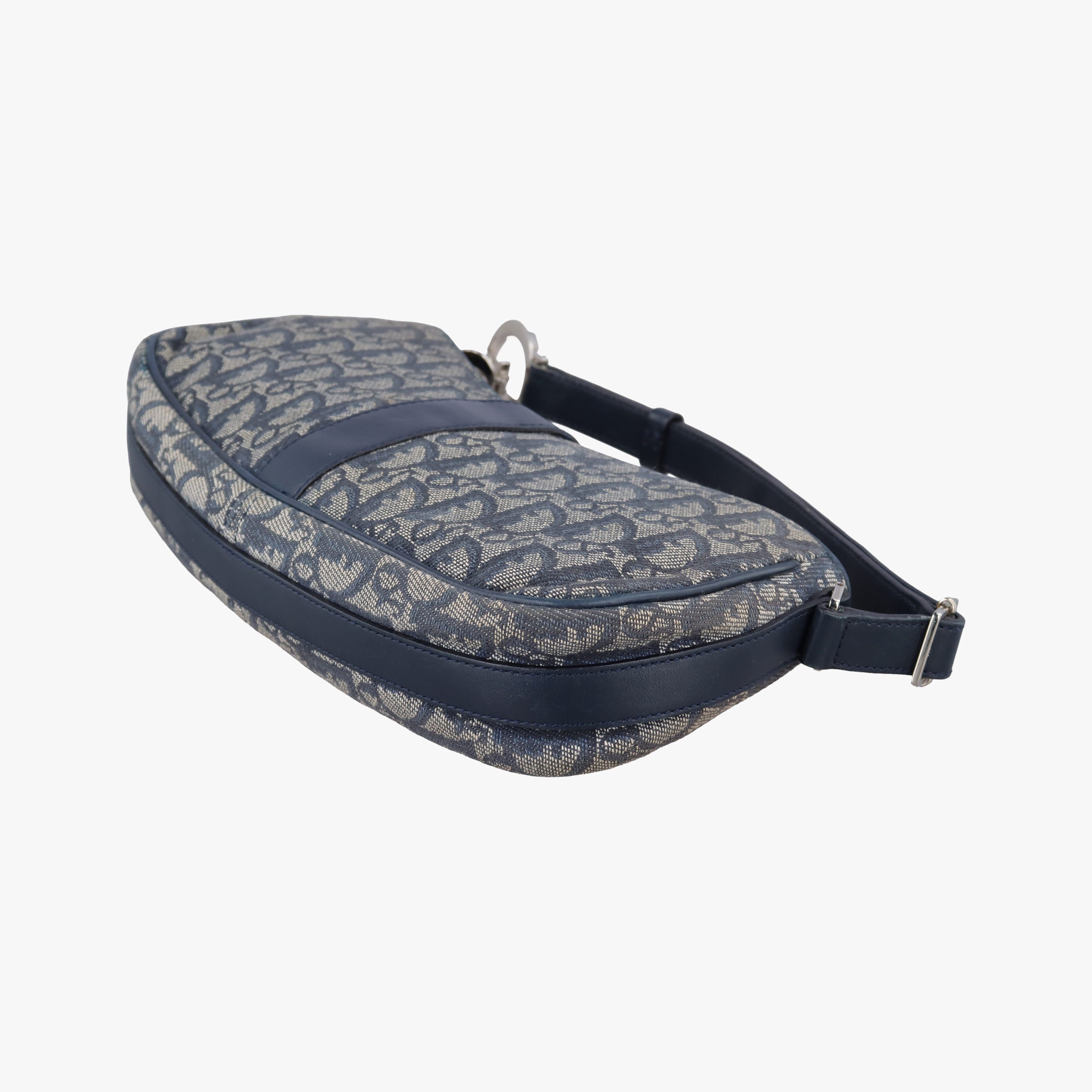 Pre-owned Christian Dior Trotter Navy Jacquard  shoulderbag | stylenewstar