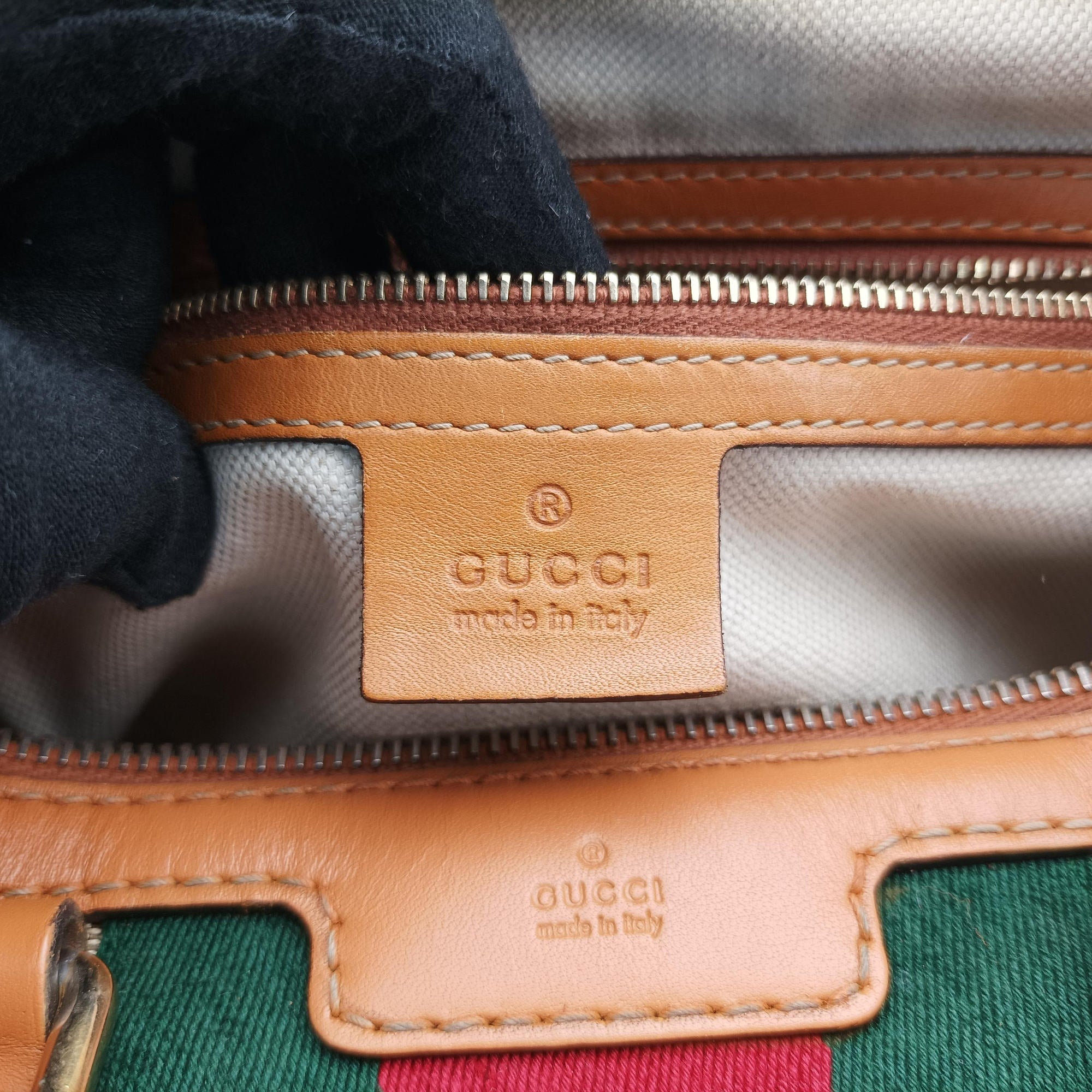 Pre-owned Gucci Sherry Line Multicolour canvas×leather 247205 handbag | stylenewstar