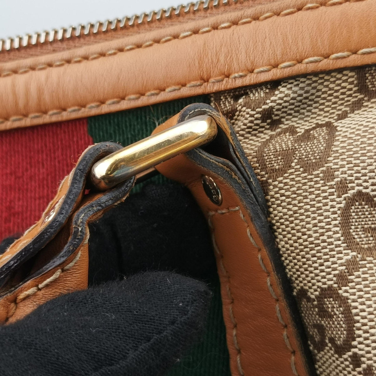 Pre-owned Gucci Sherry Line Multicolour canvas×leather 247205 handbag | stylenewstar