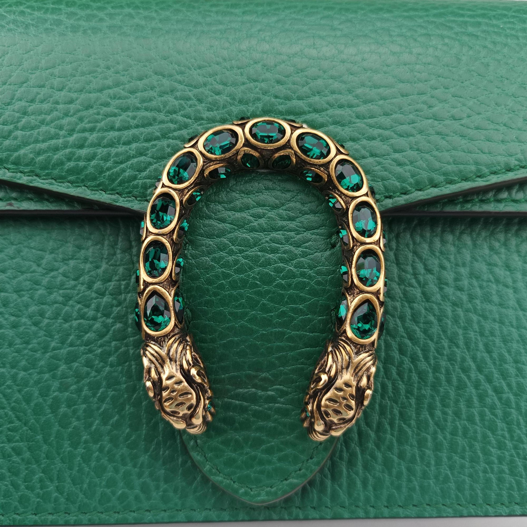 Pre-owned Gucci Dionysus Green Leather 476432 shoulderbag | stylenewstar
