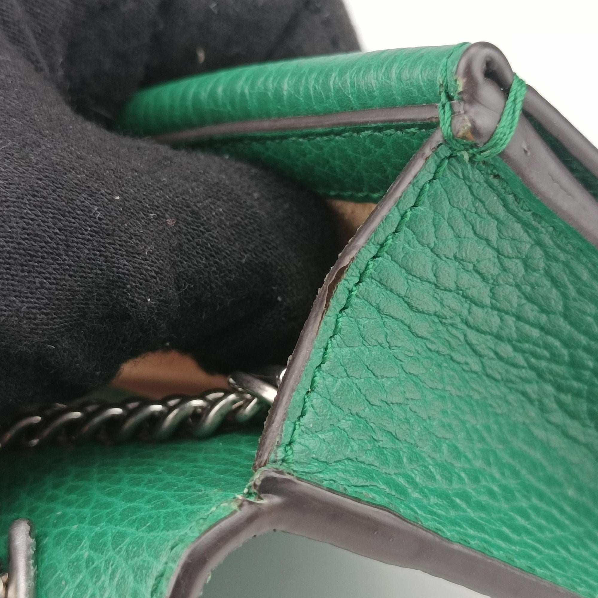 Pre-owned Gucci Dionysus Green Leather 476432 shoulderbag | stylenewstar
