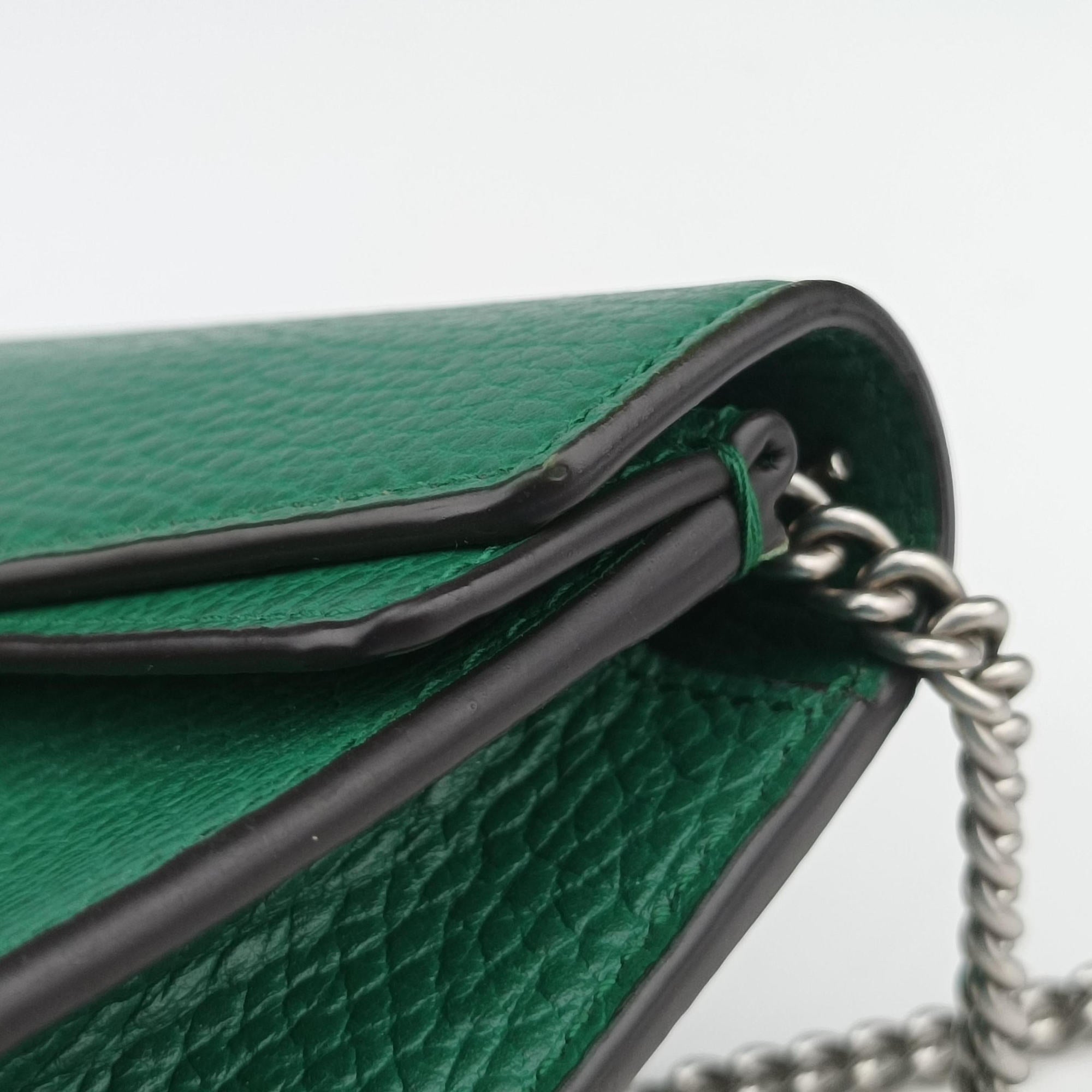 Pre-owned Gucci Dionysus Green Leather 476432 shoulderbag | stylenewstar