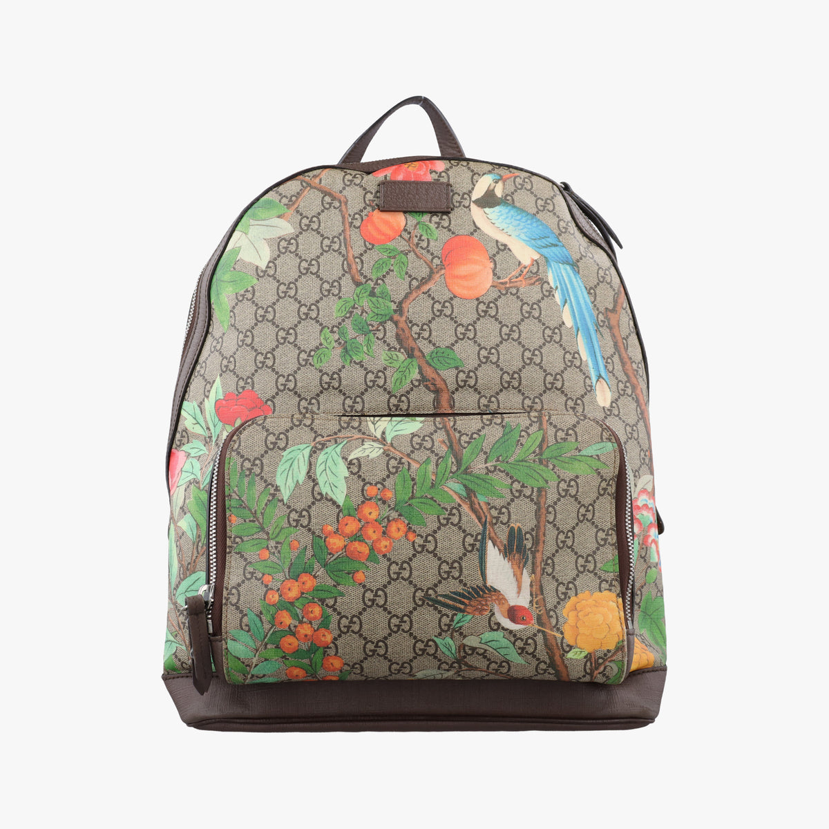 Pre-owned Gucci GG Supreme Bengal Brown×Multicolour PVC coated canvas×Leather 428027 backpack/rucksack | stylenewstar