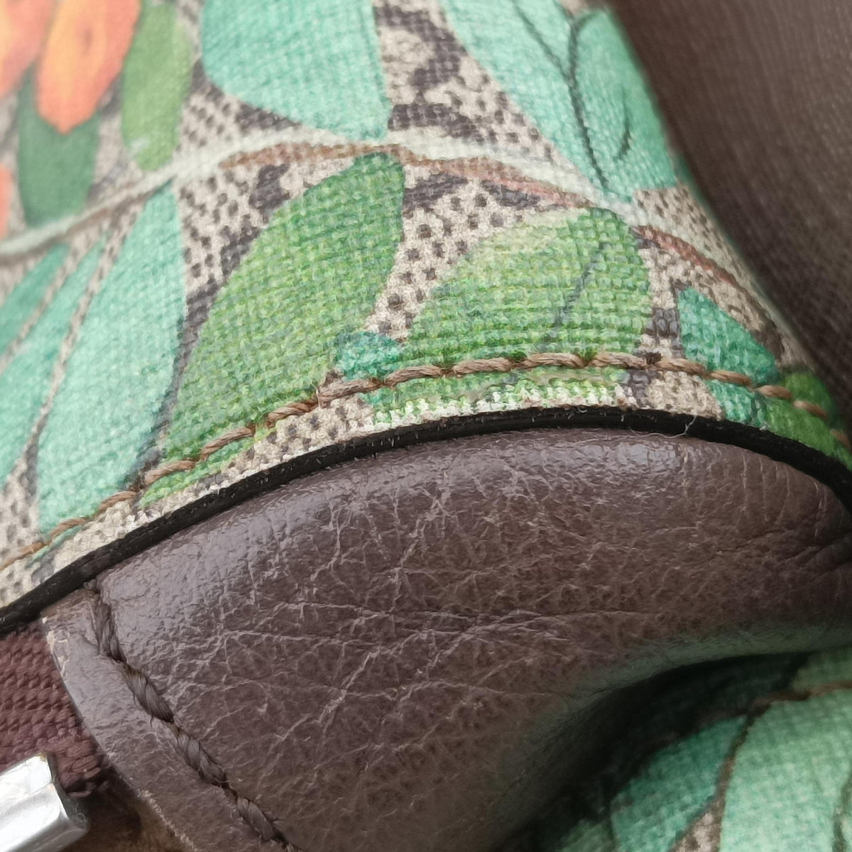 Pre-owned Gucci GG Supreme Bengal Brown×Multicolour PVC coated canvas×Leather 428027 backpack/rucksack | stylenewstar