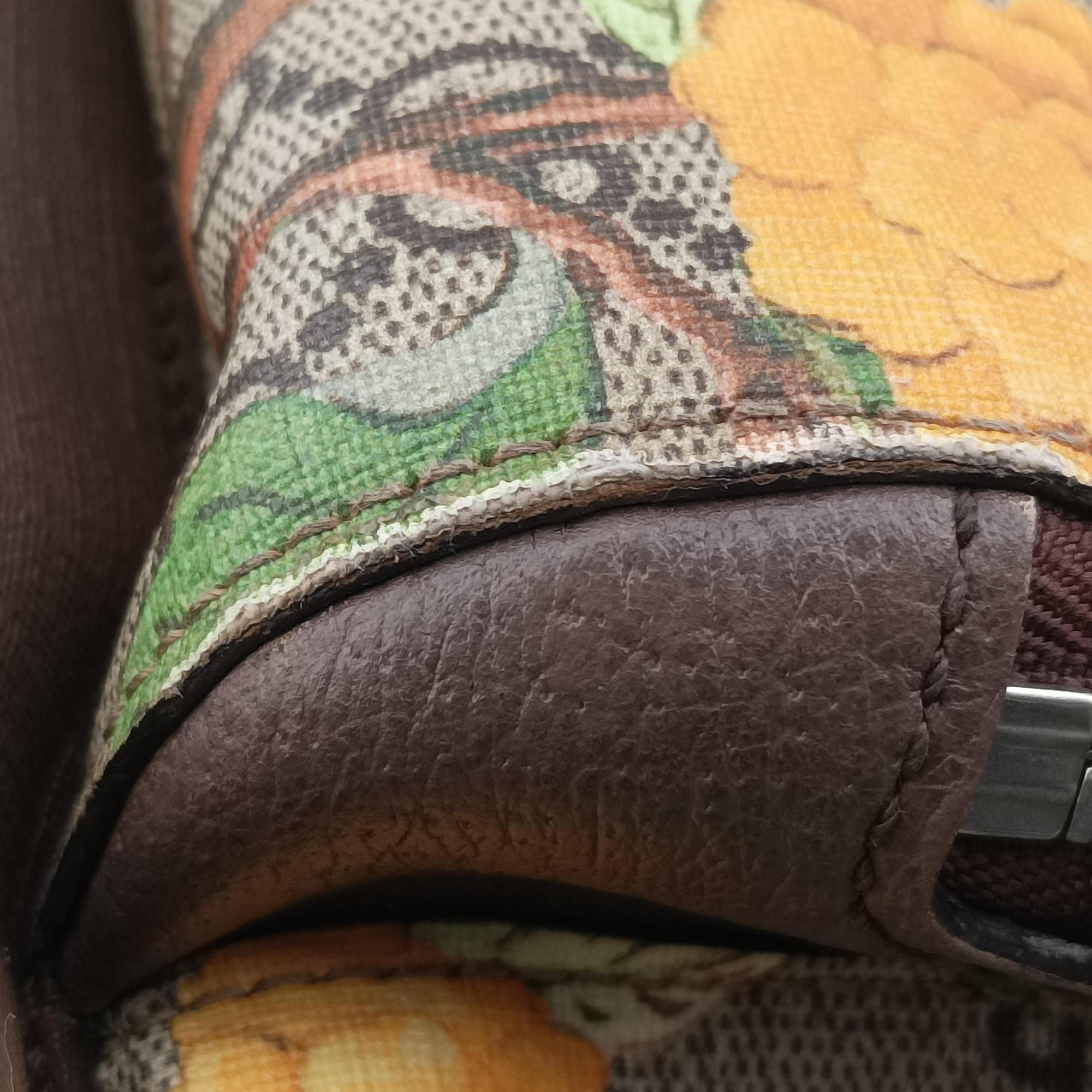 Pre-owned Gucci GG Supreme Bengal Brown×Multicolour PVC coated canvas×Leather 428027 backpack/rucksack | stylenewstar