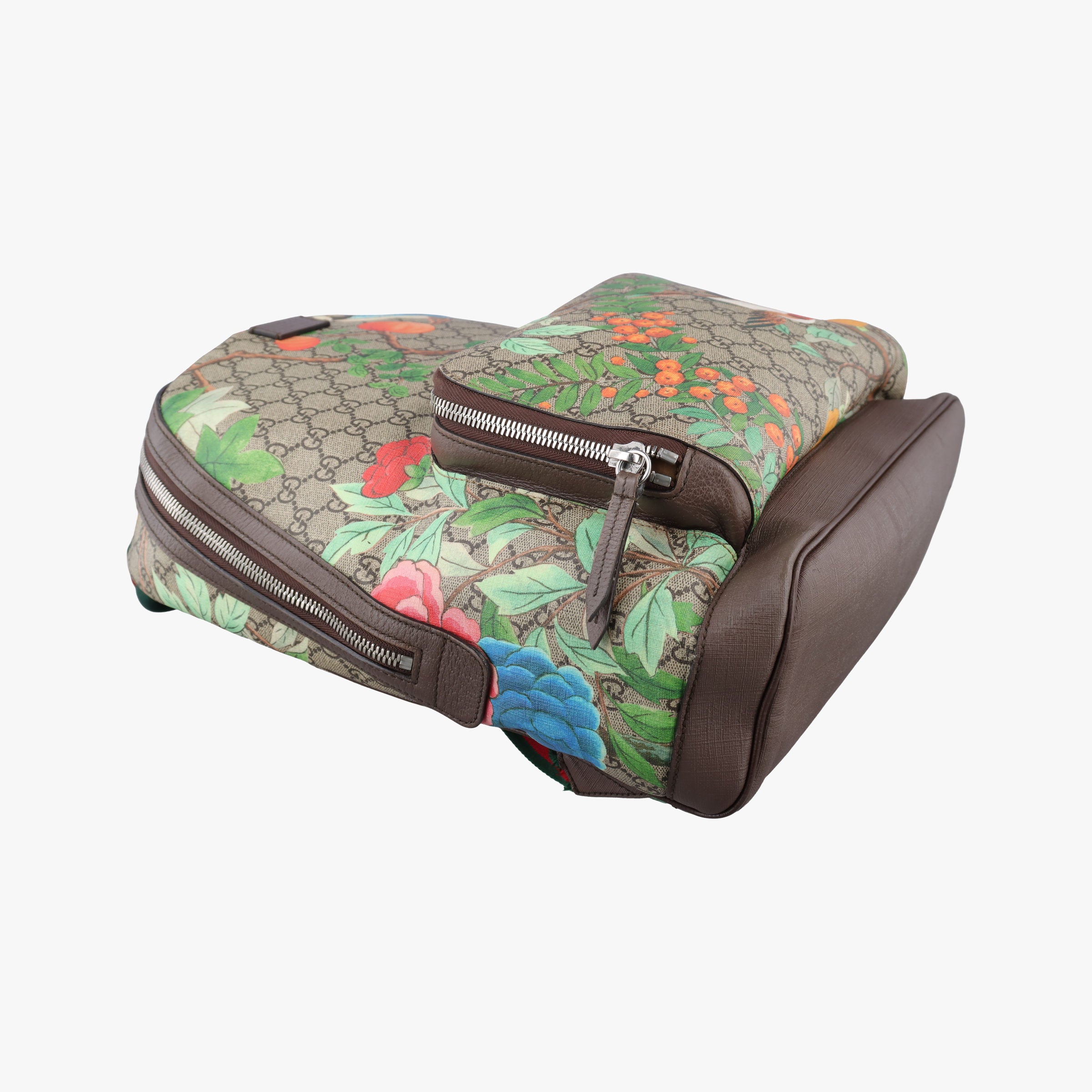 Pre-owned Gucci GG Supreme Bengal Brown×Multicolour PVC coated canvas×Leather 428027 backpack/rucksack | stylenewstar