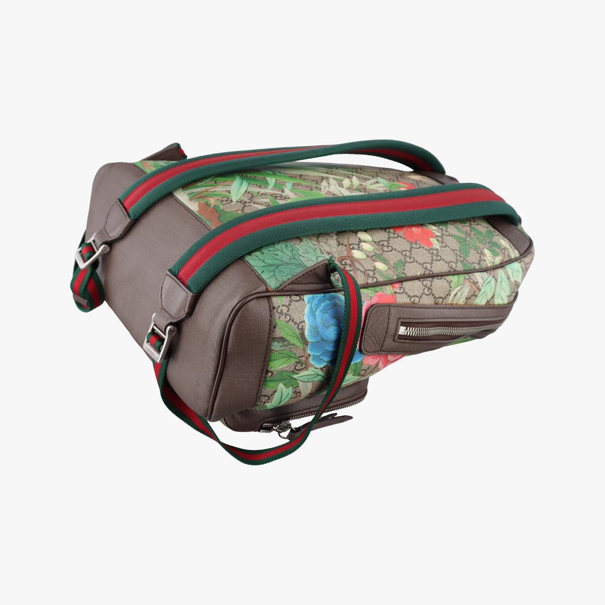 Pre-owned Gucci GG Supreme Bengal Brown×Multicolour PVC coated canvas×Leather 428027 backpack/rucksack | stylenewstar
