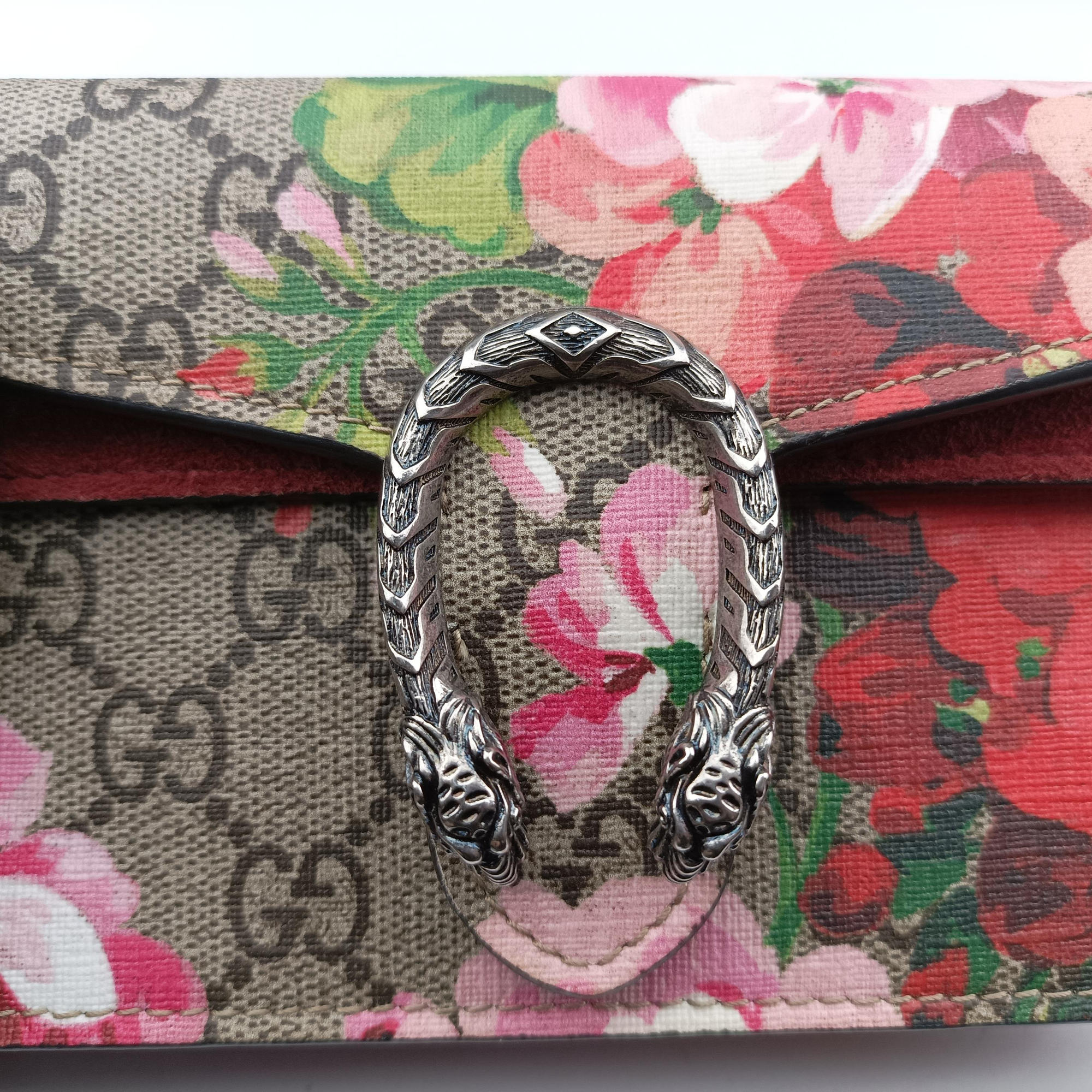 Pre-owned Gucci Dionysus beige×Multicolour PVC coated canvas × suede 476432 shoulderbag | stylenewstar
