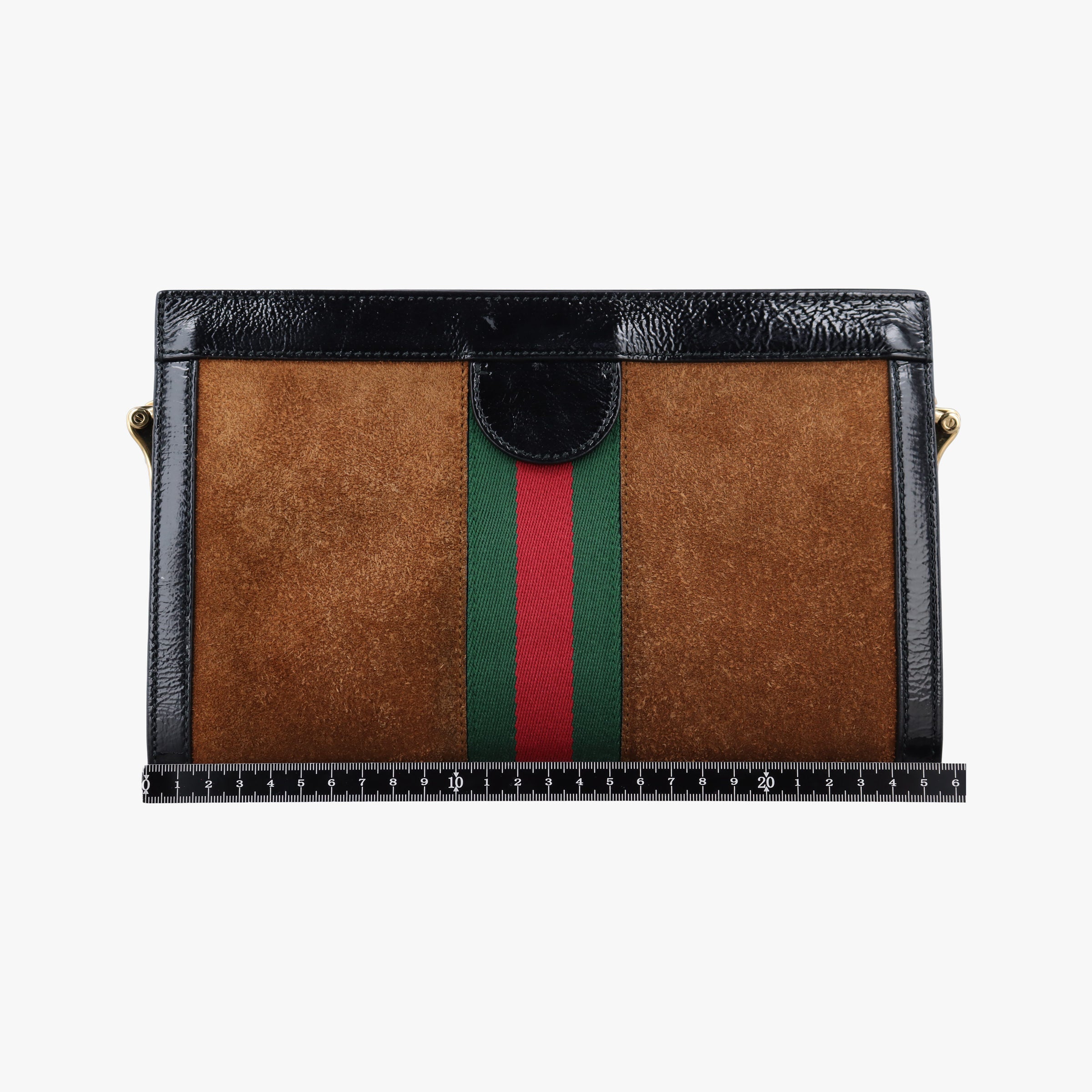 Pre-owned Gucci Ophidia Brown×black Suede×leather 503877 shoulderbag | stylenewstar