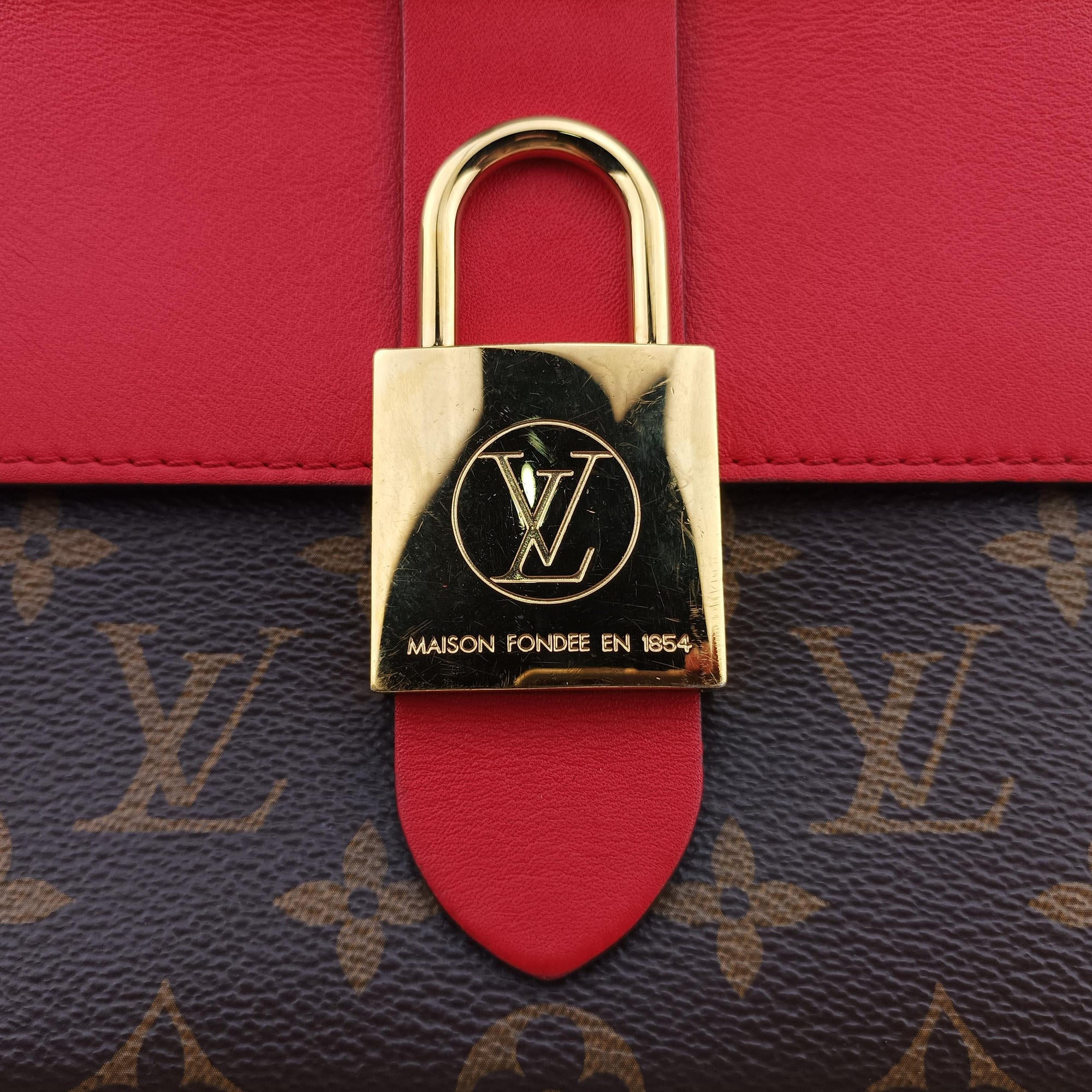 Pre-owned Louis Vuitton Locky BB Monogram/Brown×Coqulicot Monogram canvas×calf leather M44322 shoulderbag | stylenewstar