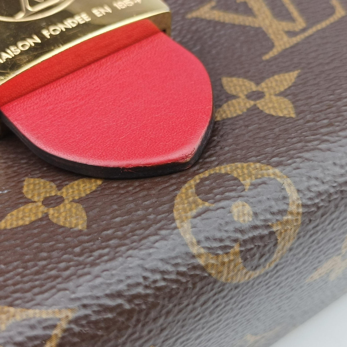 Pre-owned Louis Vuitton Locky BB Monogram/Brown×Coqulicot Monogram canvas×calf leather M44322 shoulderbag | stylenewstar