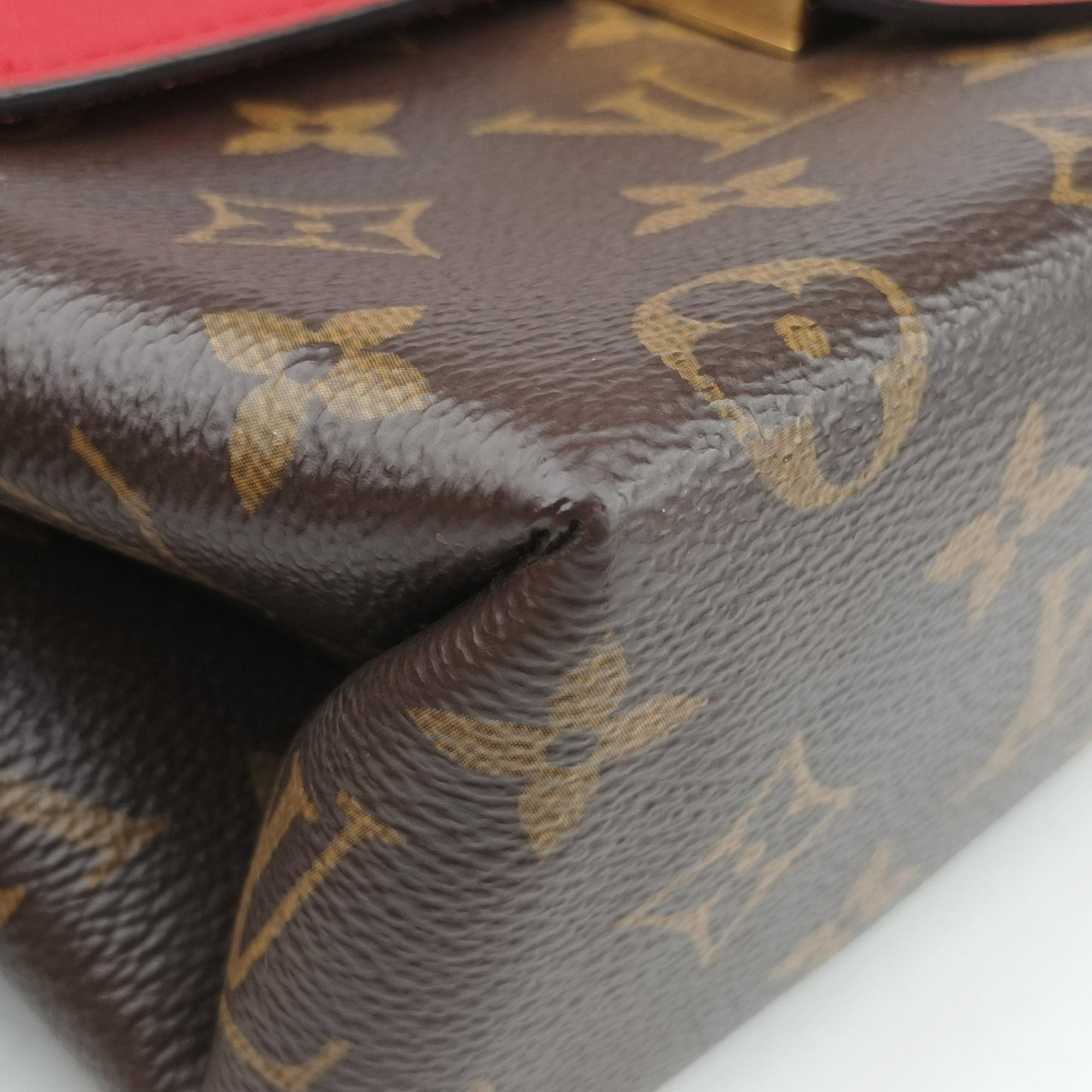 Pre-owned Louis Vuitton Locky BB Monogram/Brown×Coqulicot Monogram canvas×calf leather M44322 shoulderbag | stylenewstar