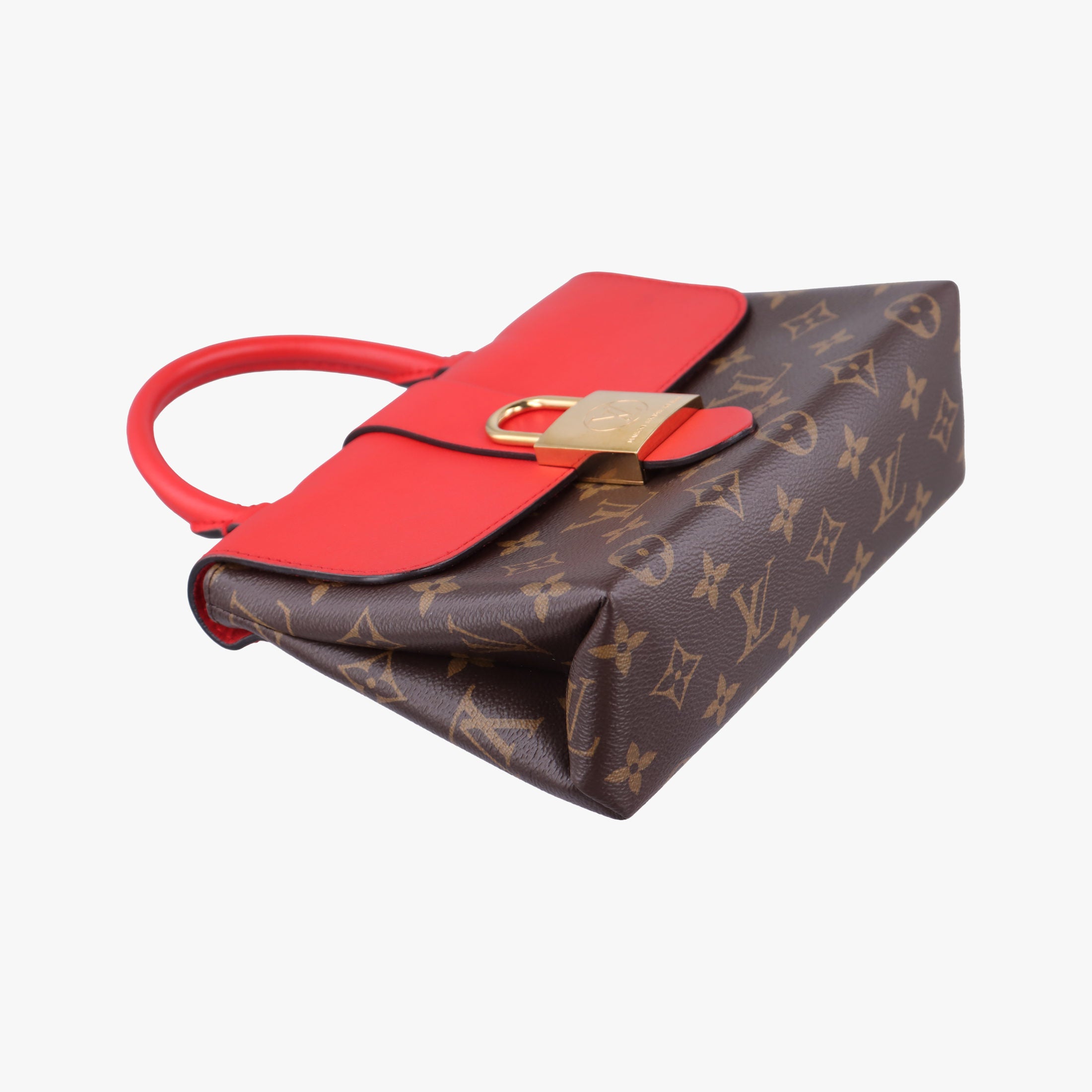Pre-owned Louis Vuitton Locky BB Monogram/Brown×Coqulicot Monogram canvas×calf leather M44322 shoulderbag | stylenewstar
