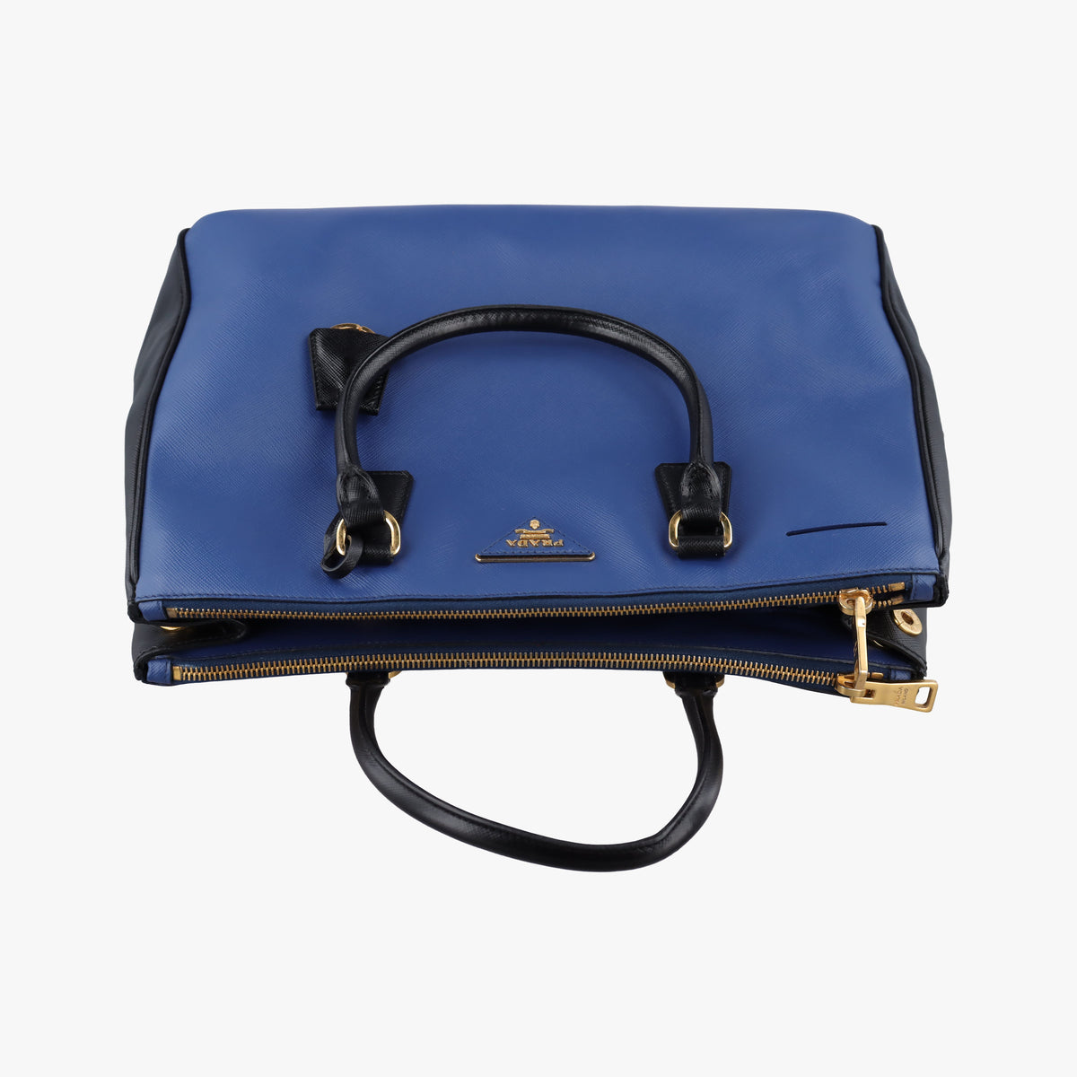 Pre-owned Prada Galleria Blue×black SAFFIANO Leather B1874A handbag | stylenewstar