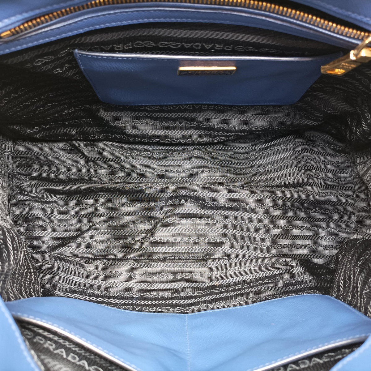 Pre-owned Prada Galleria Blue×black SAFFIANO Leather B1874A handbag | stylenewstar