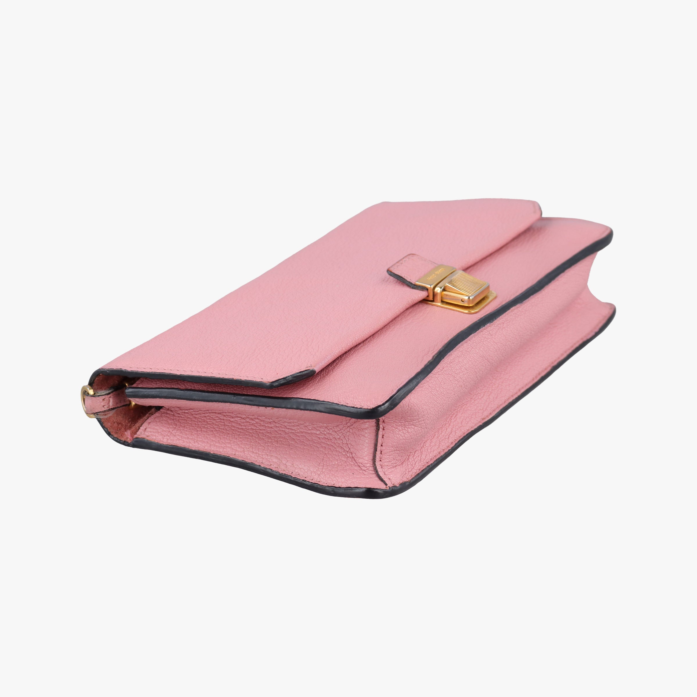Pre-owned Miu Miu Madras Pink Leather  shoulderbag | stylenewstar