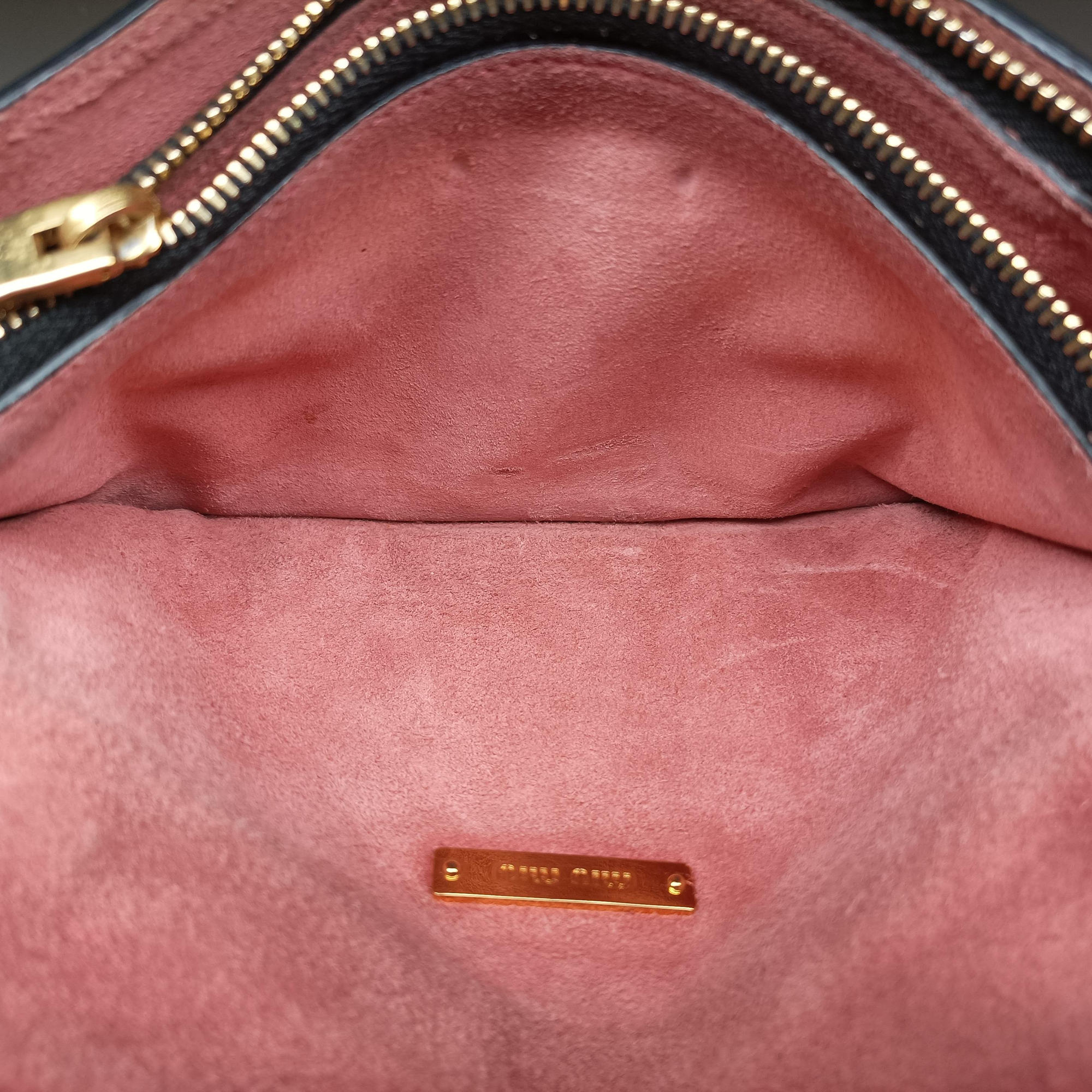 Pre-owned Miu Miu Madras Pink Leather  shoulderbag | stylenewstar
